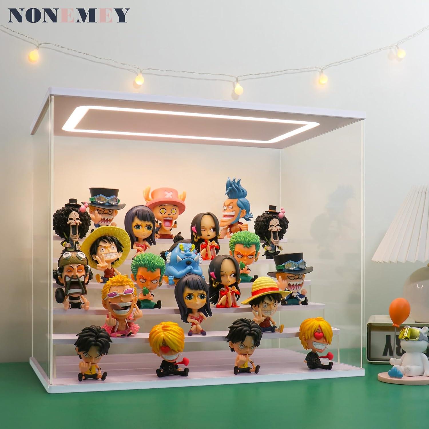 Estante de Exhibición Acrílico Transparente NONEMEY 6 Niveles con Luz LED