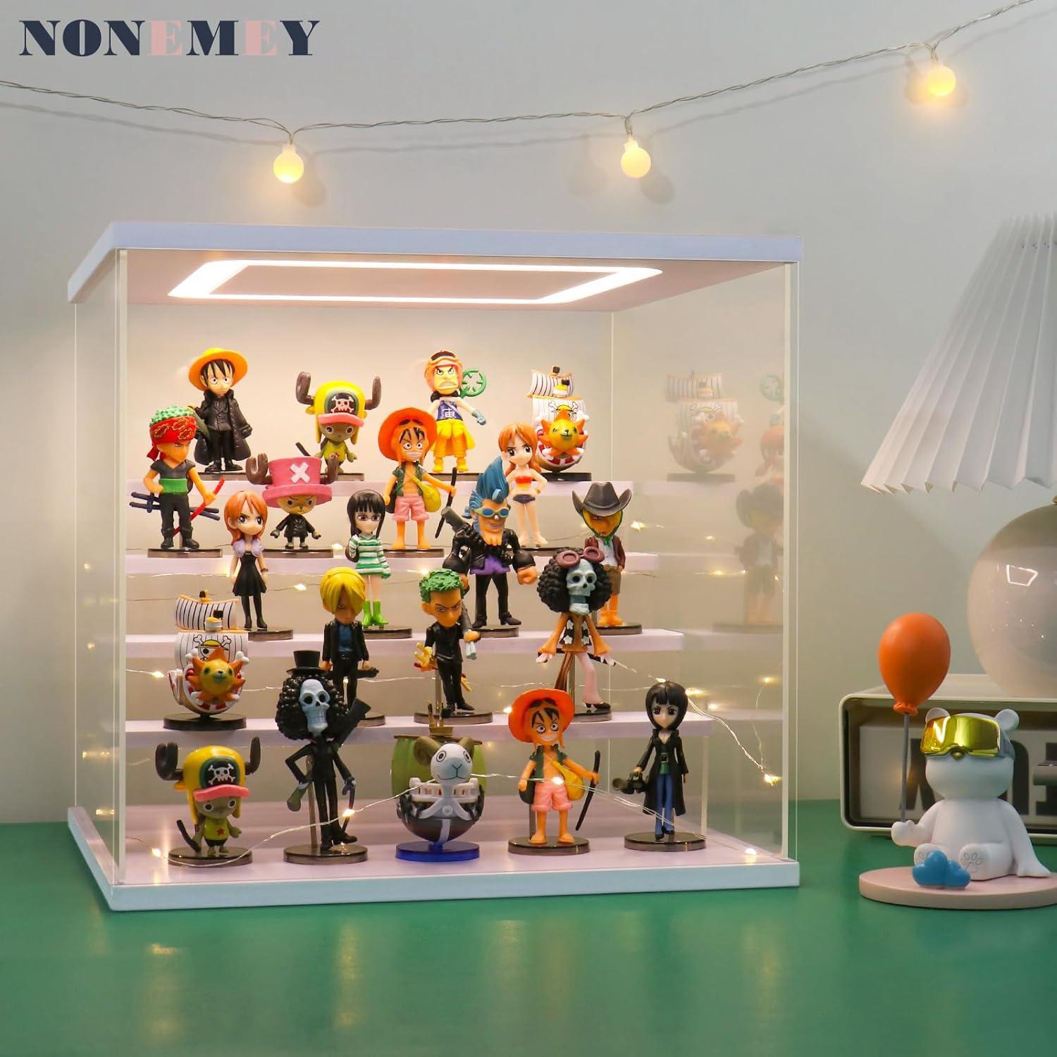 Estante de Exhibición Acrílico Transparente NONEMEY 6 Niveles con Luz LED