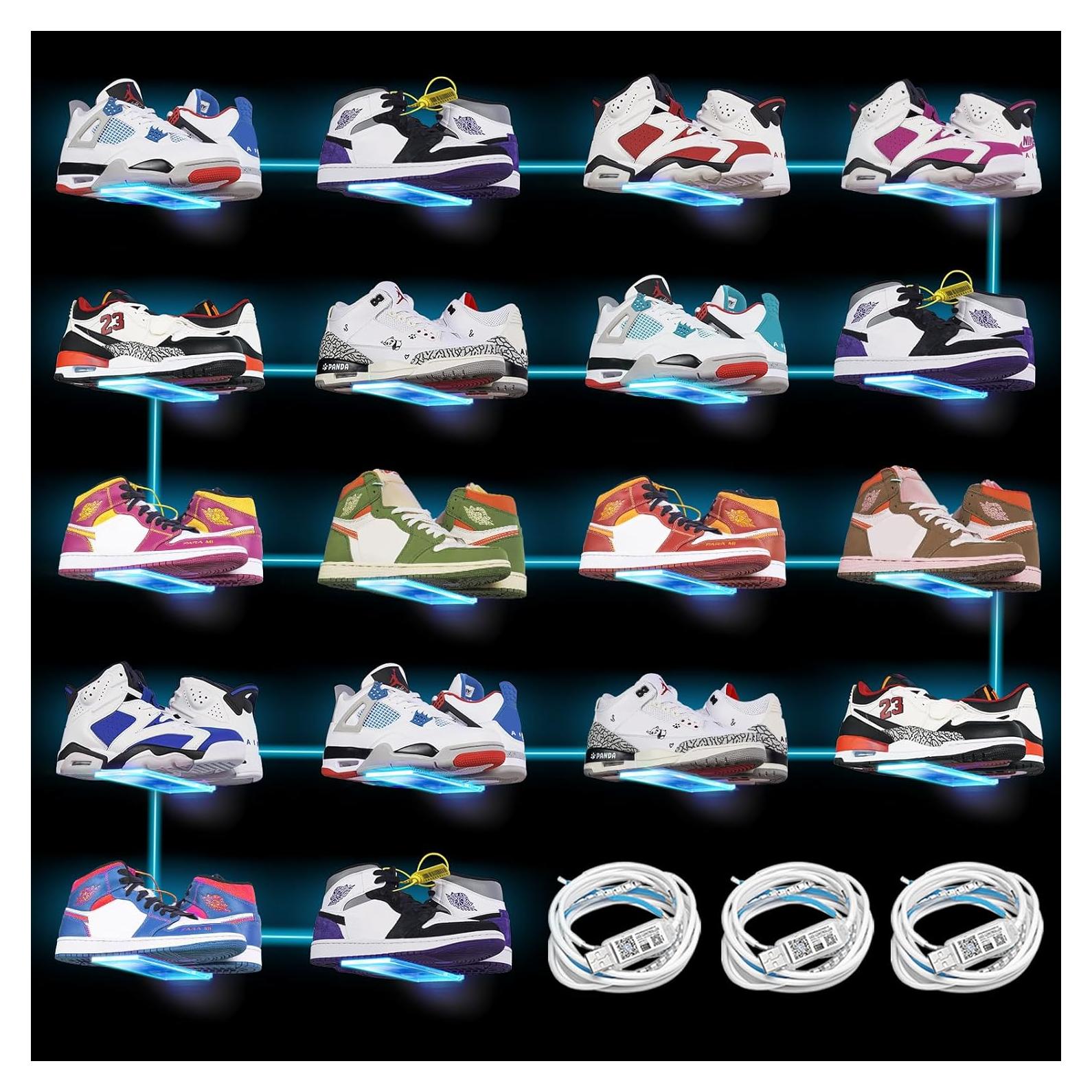 Estante Flotante para Zapatos DILIBRA con Luces LED 18 Pcs