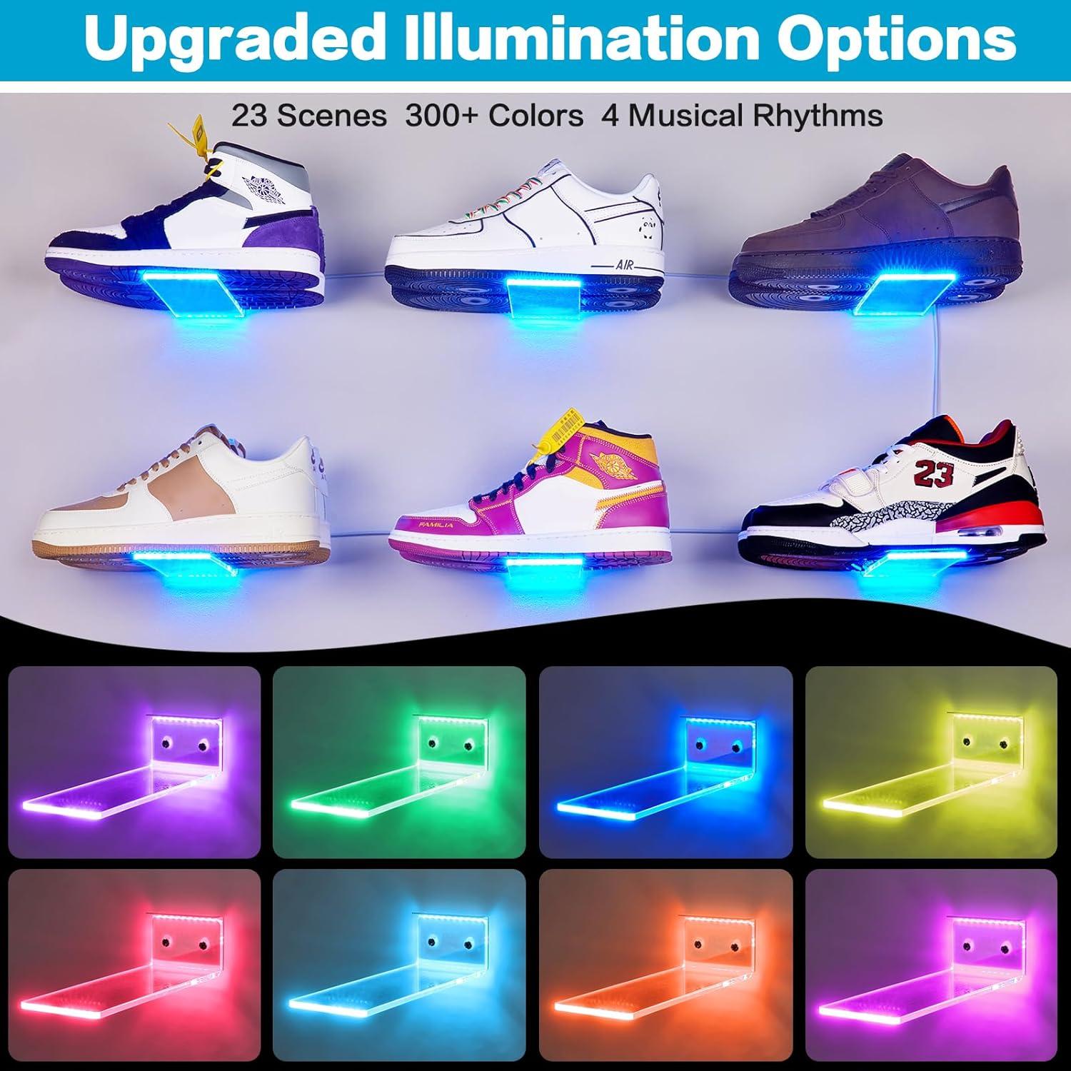 Estante Flotante para Zapatos DILIBRA con Luces LED 18 Pcs