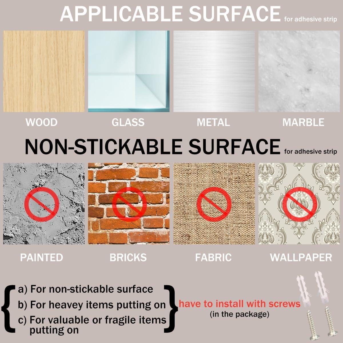 Estante Flotante Pequeño EHKIT Acrílico Transparente 18.54x10.92cm