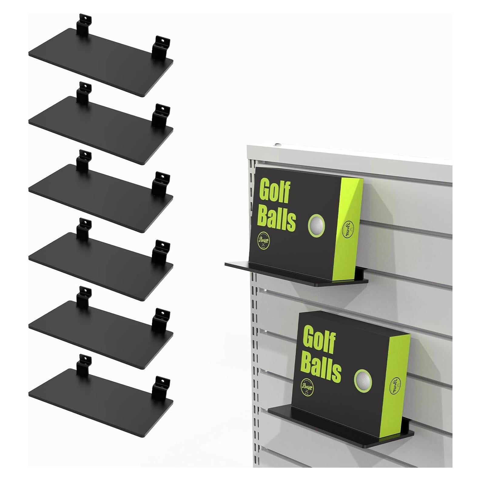 Estantes de Acrílico Negro Swift Courser para Slatwall - 6 Piezas