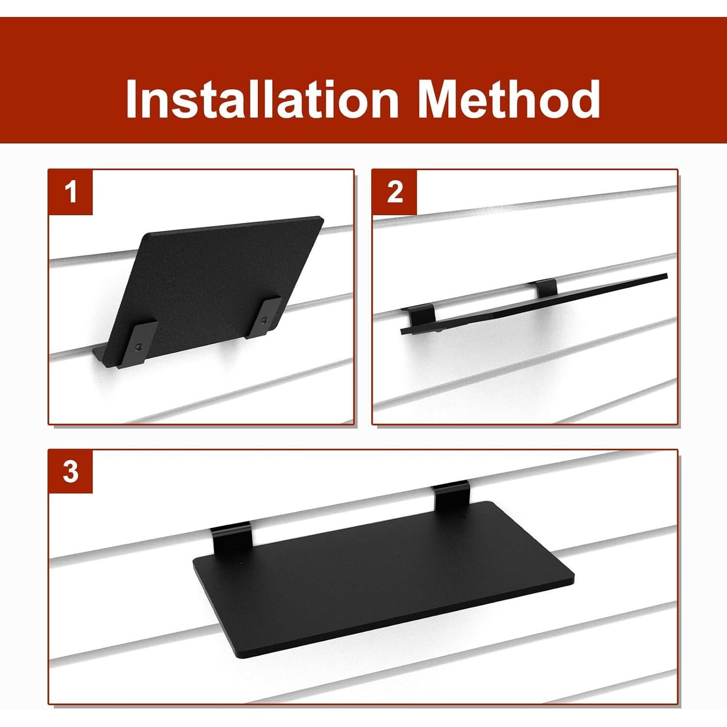Estantes de Acrílico Negro Swift Courser para Slatwall - 6 Piezas