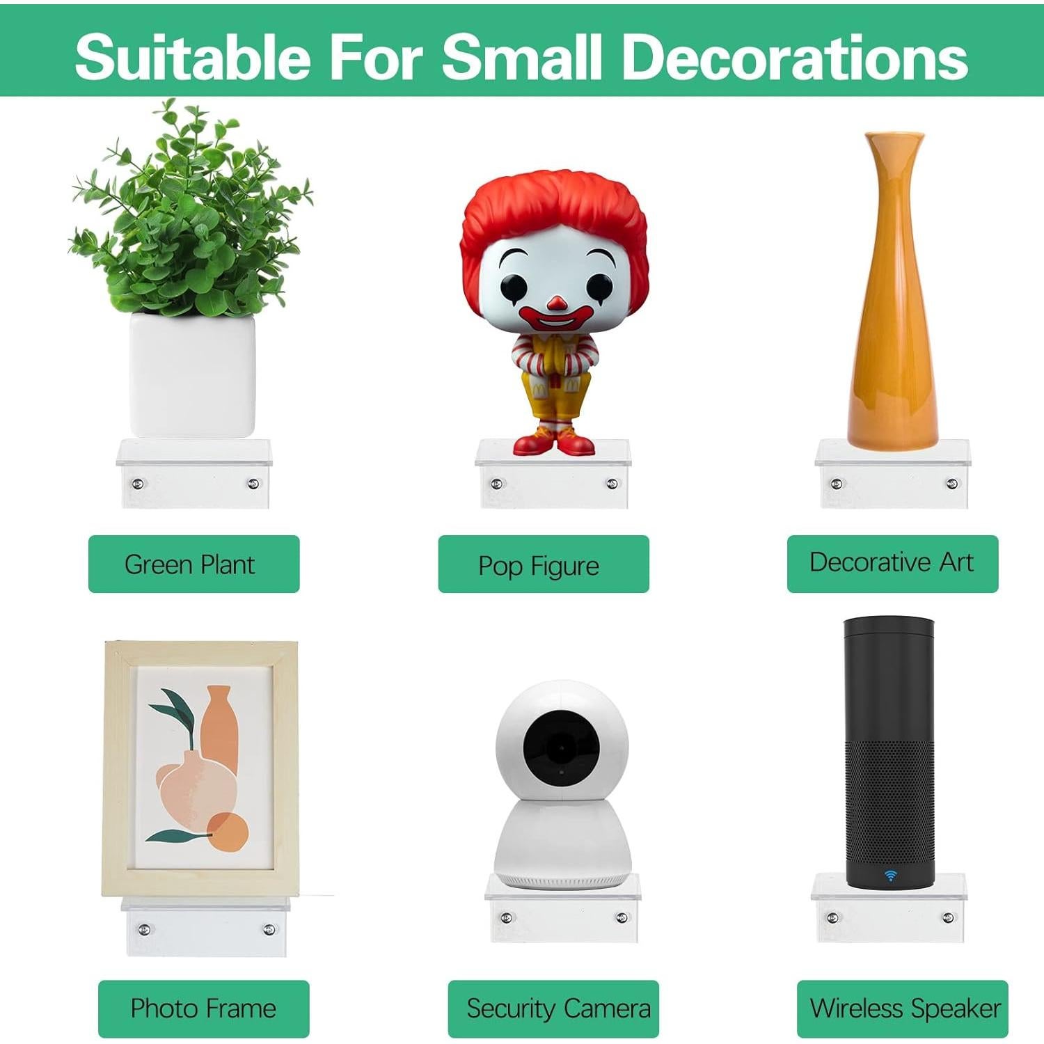 Estanterías Flotantes de Acrílico Juexica 20 Unidades 10x9x5cm