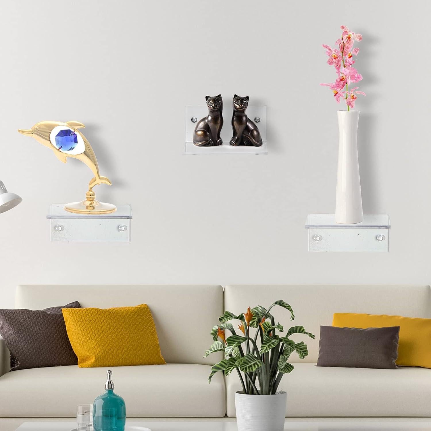 Estanterías Flotantes de Acrílico Juexica 20 Unidades 10x9x5cm