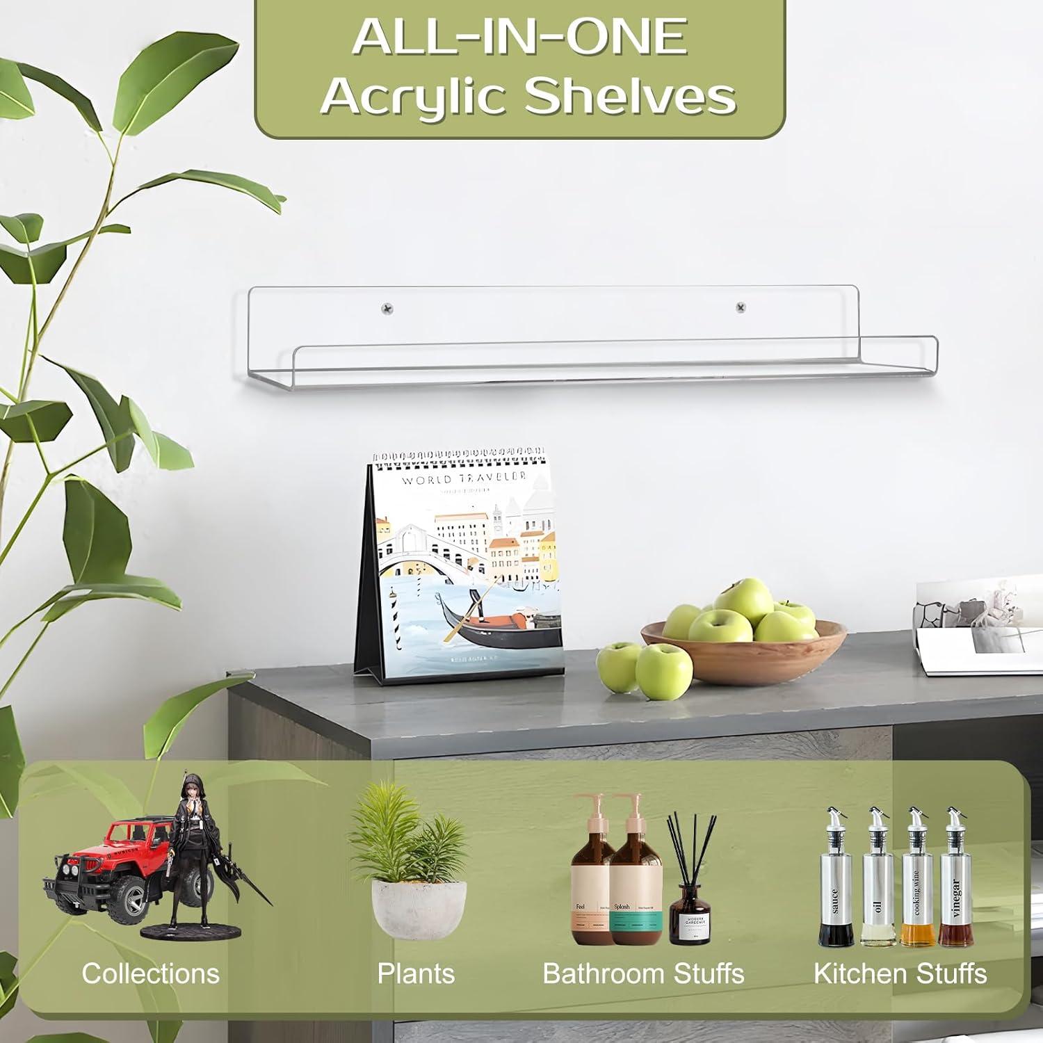 Estantes Flotantes de Acrílico Boxalls - Paquete de 6, 38.1 cm