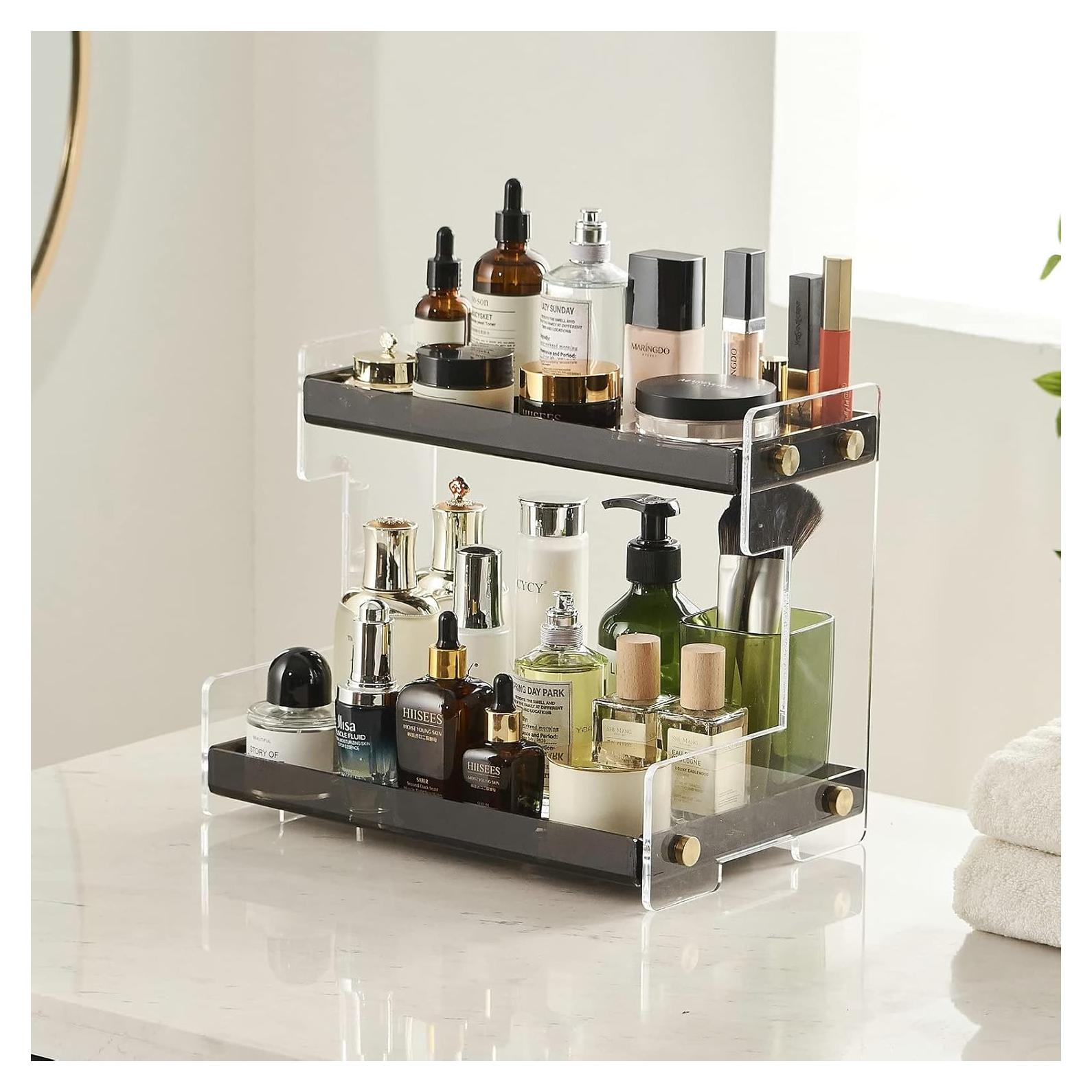 Organizador de Baño FFK Acrílico 2 Niveles Negro