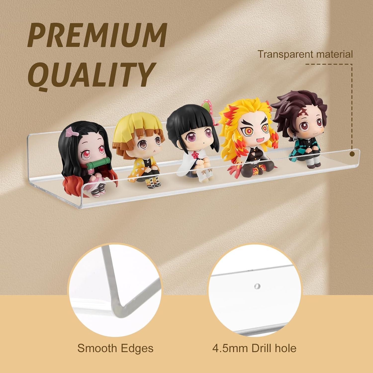 AMEITECH Estantes Flotantes Acrílicos 4 Paquete 38.1 cm