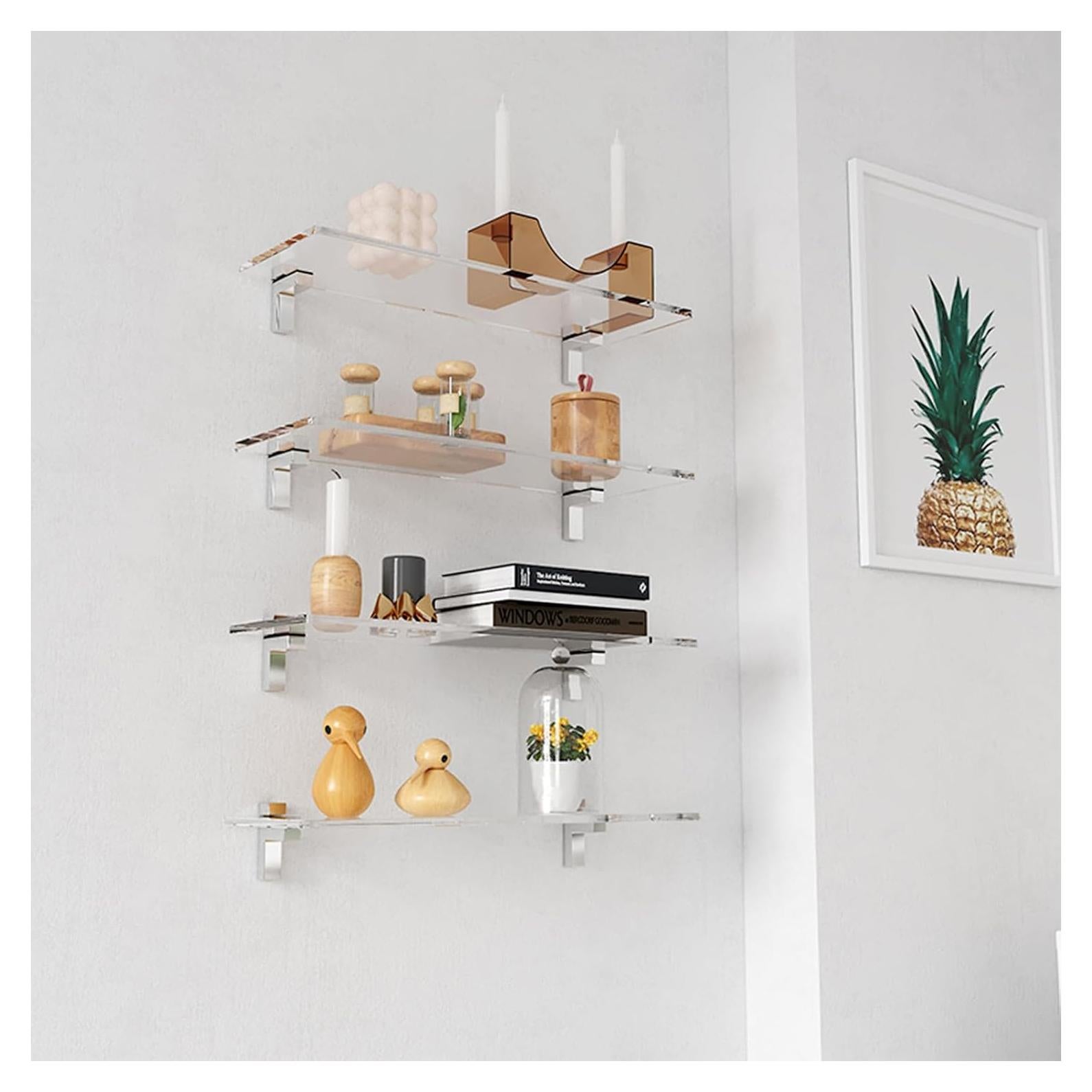 Estante Flotante Acrílico MEISHIDA 15.7" Juego de 4