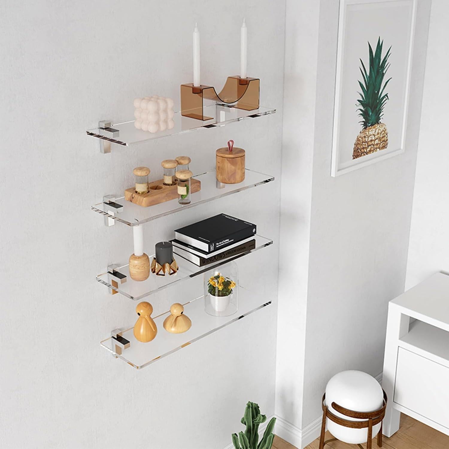 Estante Flotante Acrílico MEISHIDA 15.7" Juego de 4