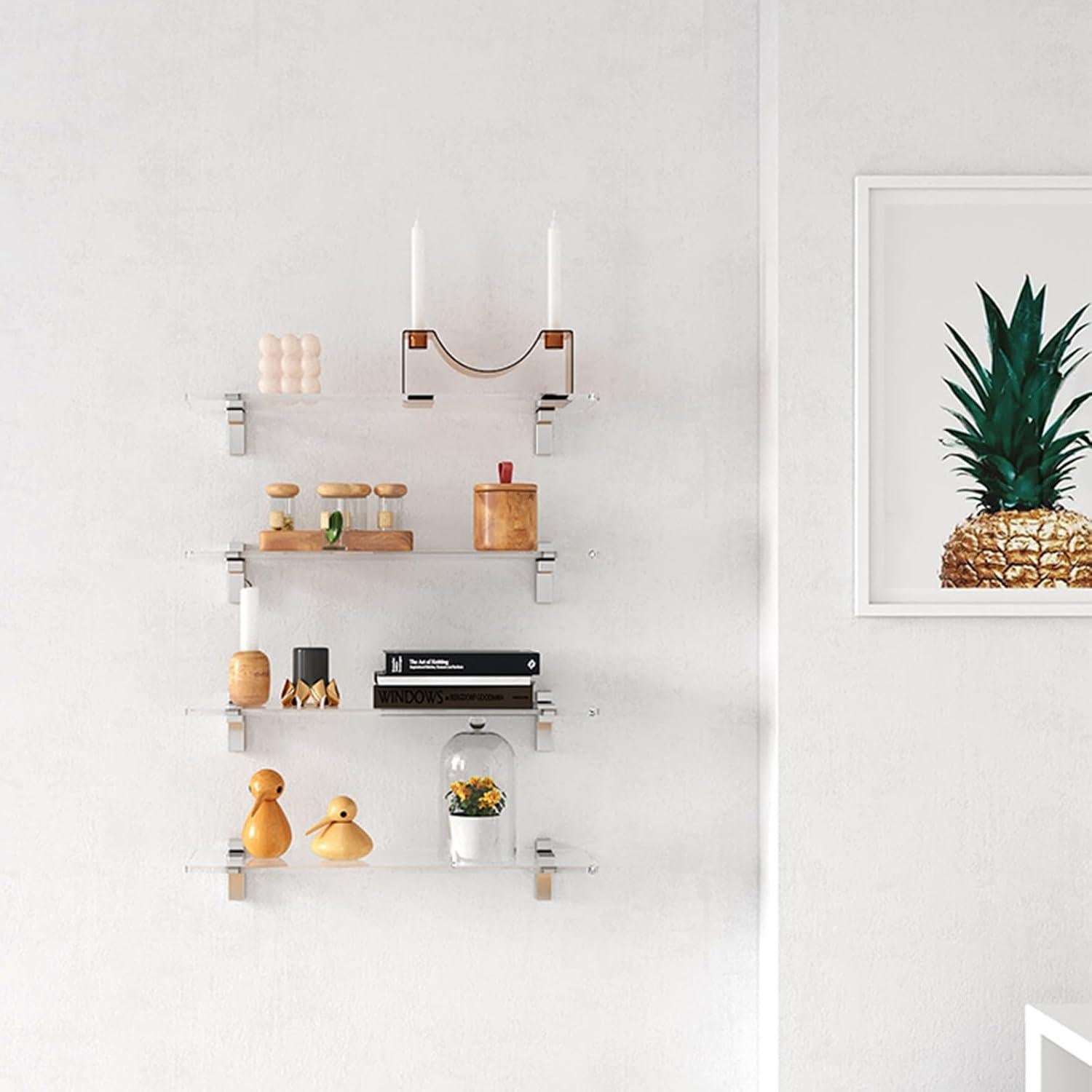 Estante Flotante Acrílico MEISHIDA 15.7" Juego de 4