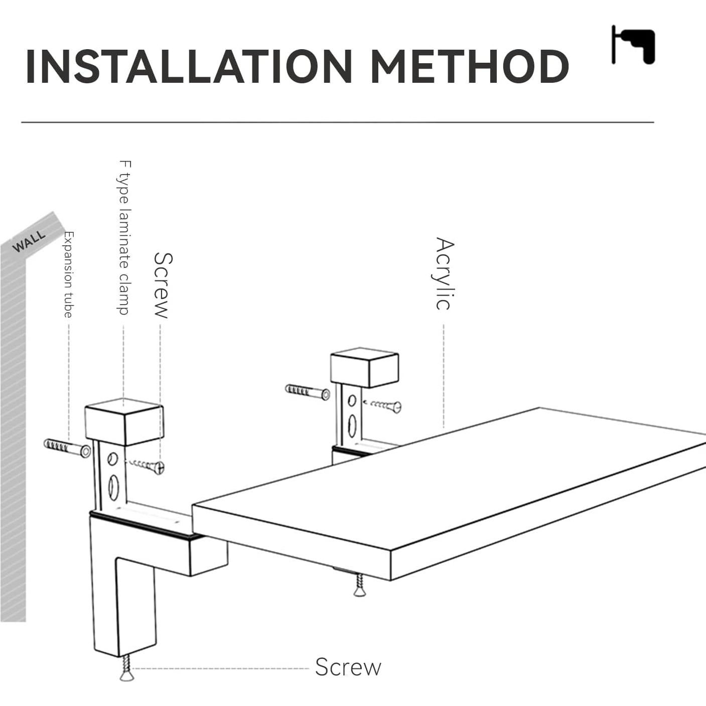 Estante Flotante Acrílico MEISHIDA 15.7" Juego de 4
