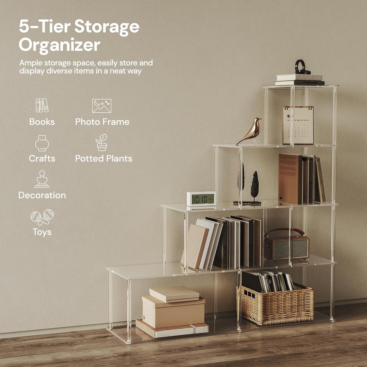 Estantería Acrílica 5 Niveles CRTERICX 120x125 cm Transparente