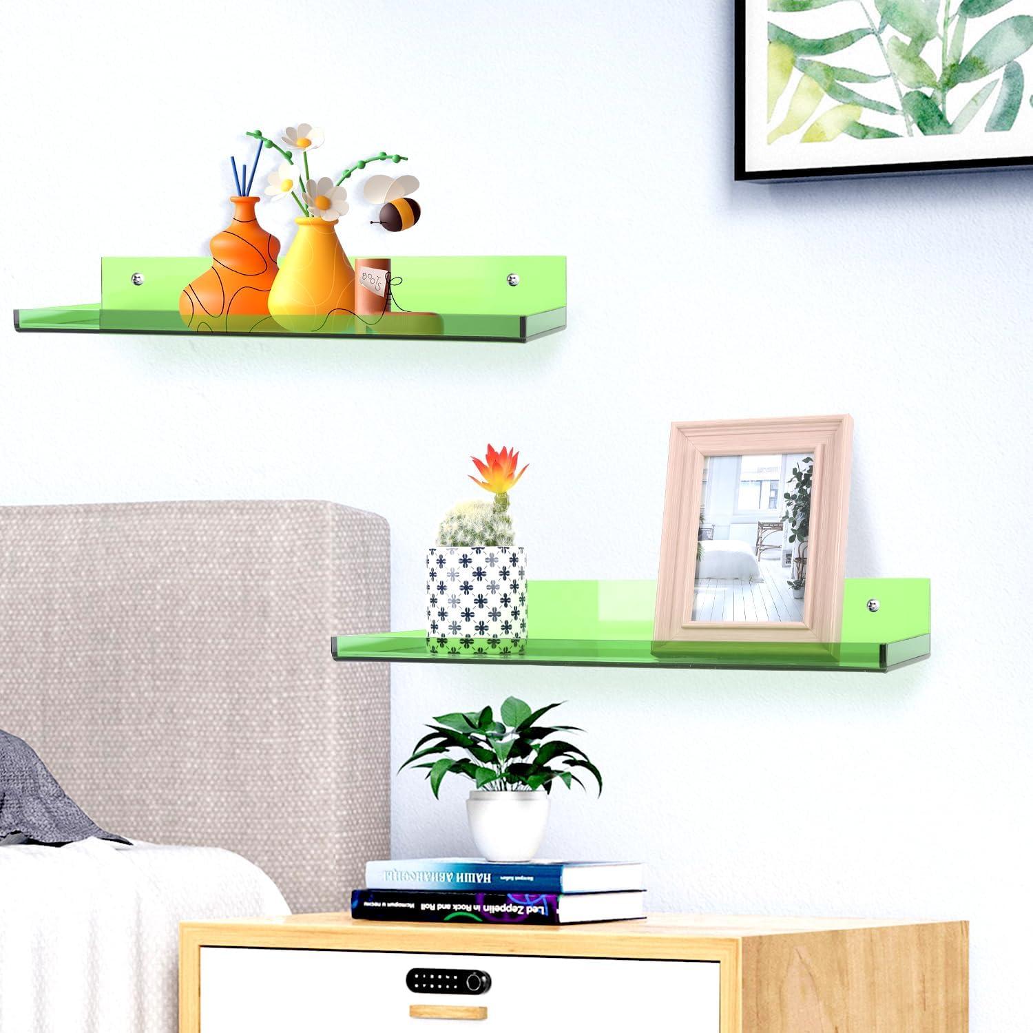 Estantes Flotantes HappyDino Verde Turquesa 41.9x14cm Adhesivo