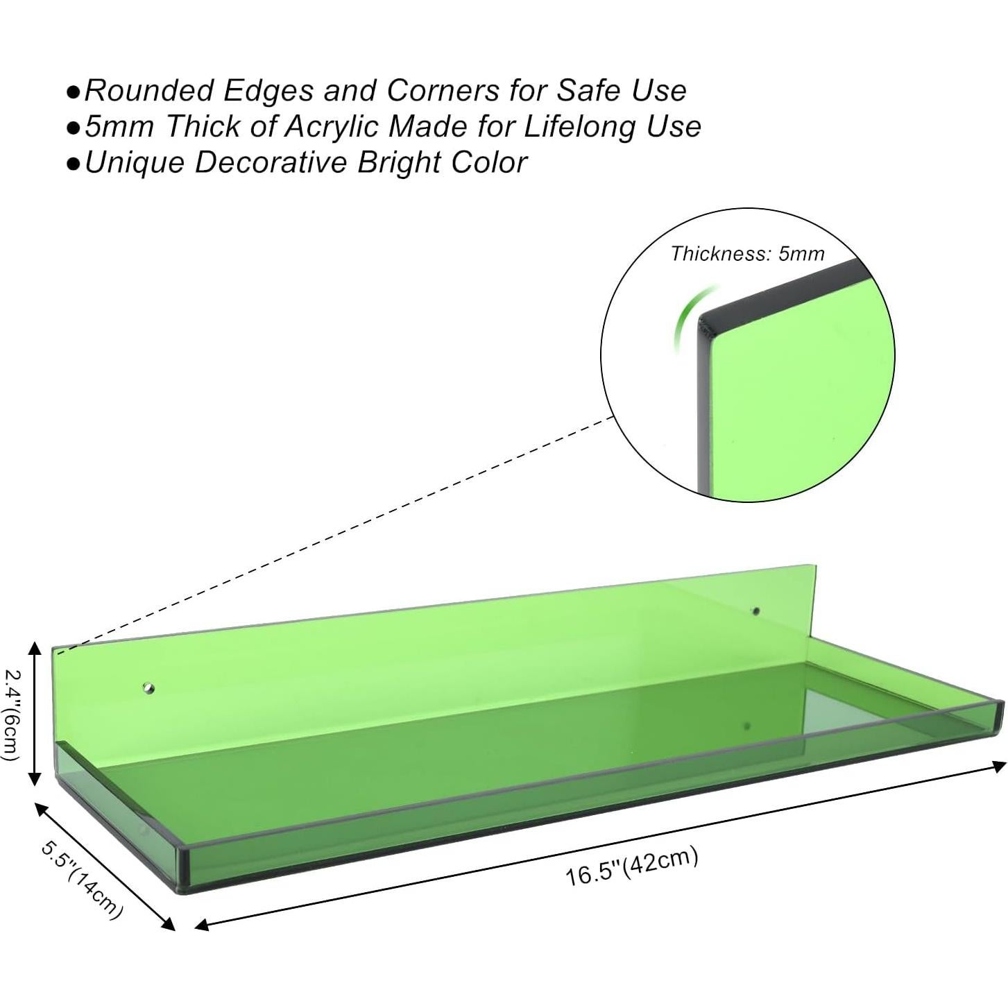 Estantes Flotantes HappyDino Verde Turquesa 41.9x14cm Adhesivo