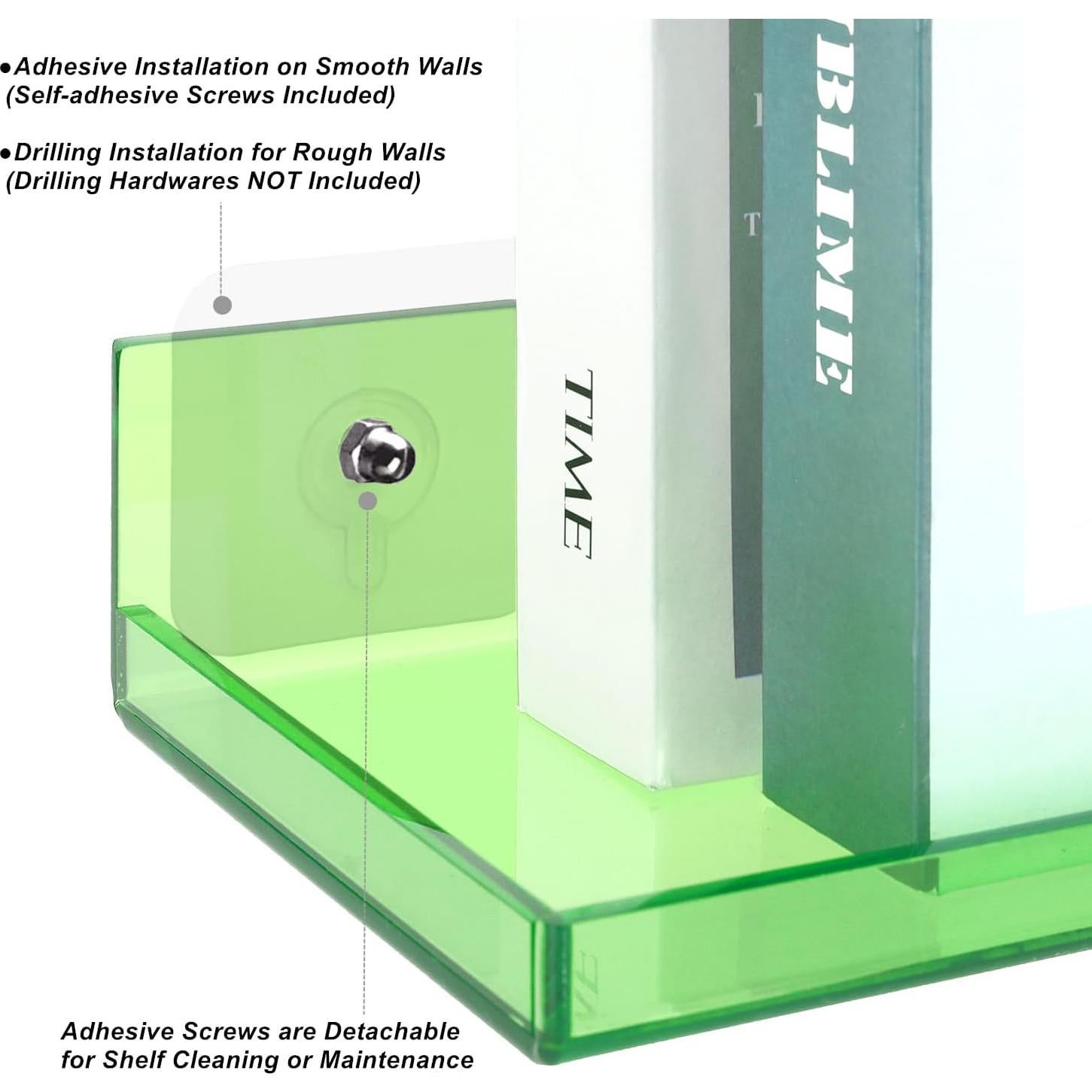 Estantes Flotantes HappyDino Verde Turquesa 41.9x14cm Adhesivo