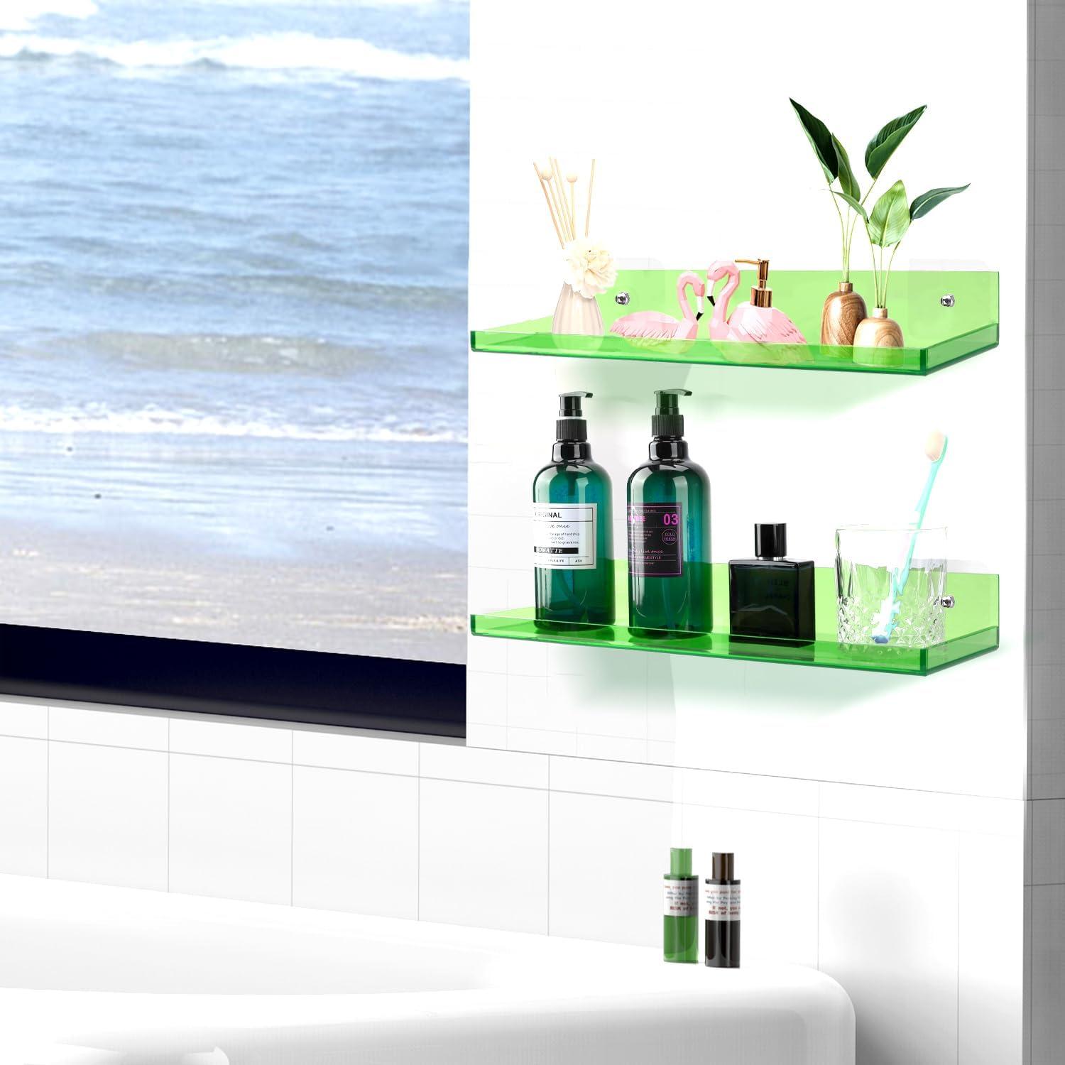 Estantes Flotantes HappyDino Verde Turquesa 41.9x14cm Adhesivo