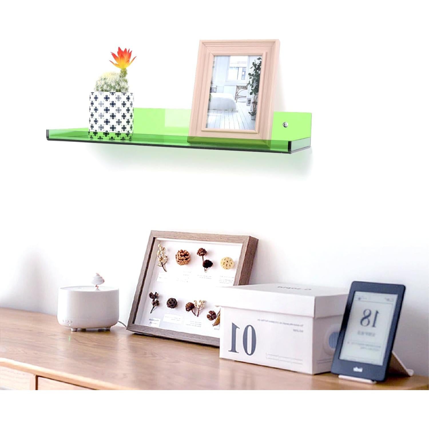 Estantes Flotantes HappyDino Verde Turquesa 41.9x14cm Adhesivo