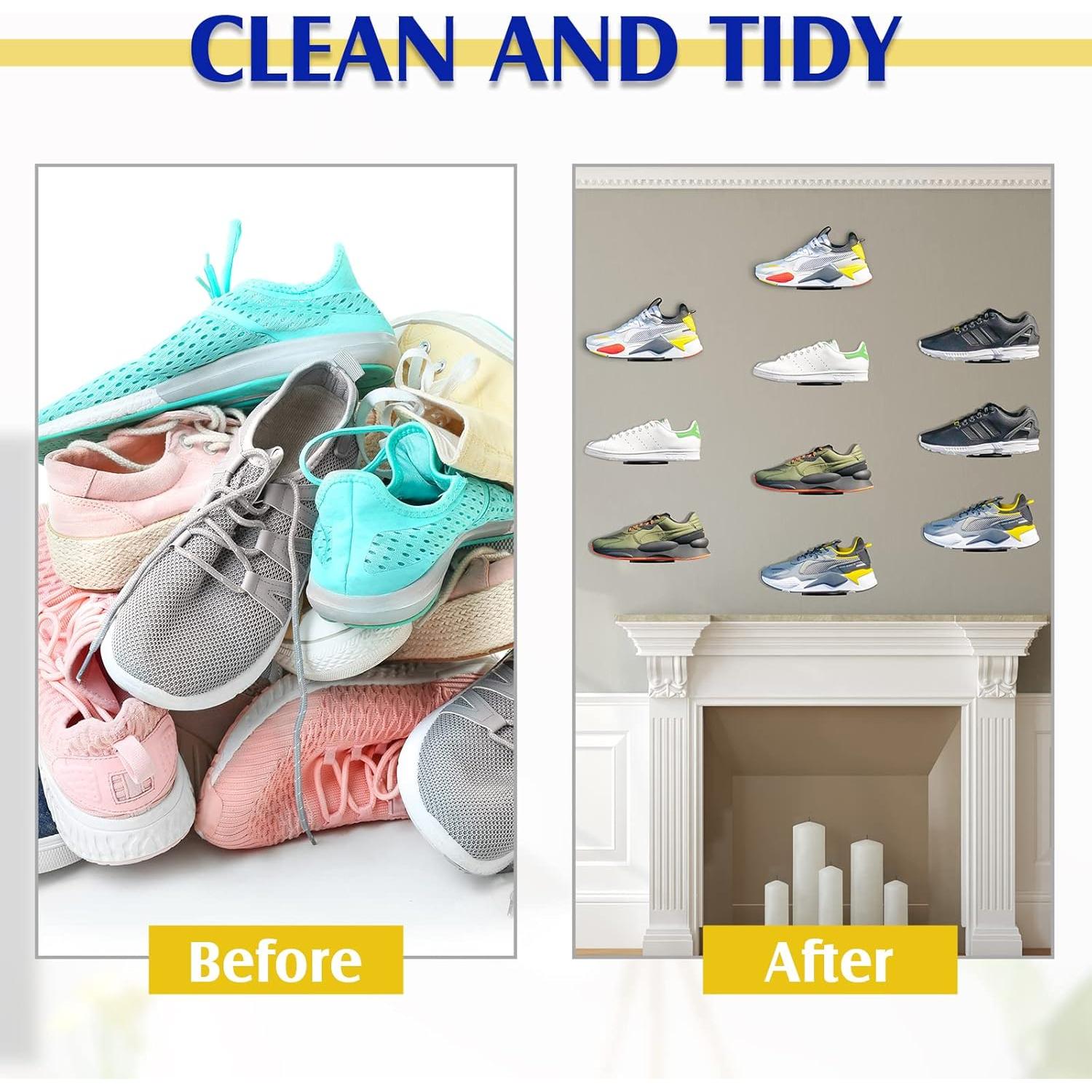 Estante de Pared para Zapatos Treela 20 Piezas Negro 20.3x7.6cm