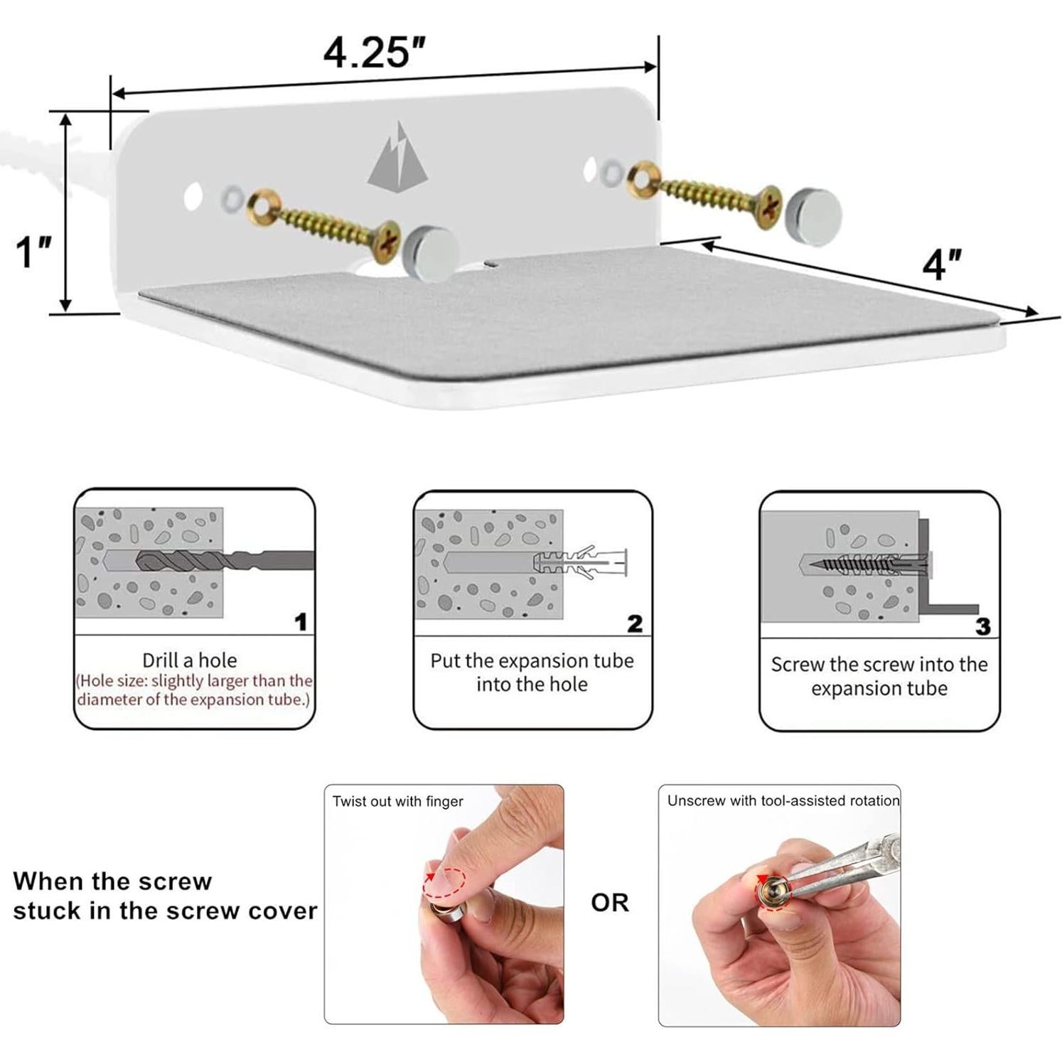 Estante Flotante TXEsign para Altavoces Pequeños - Acrílico Blanco