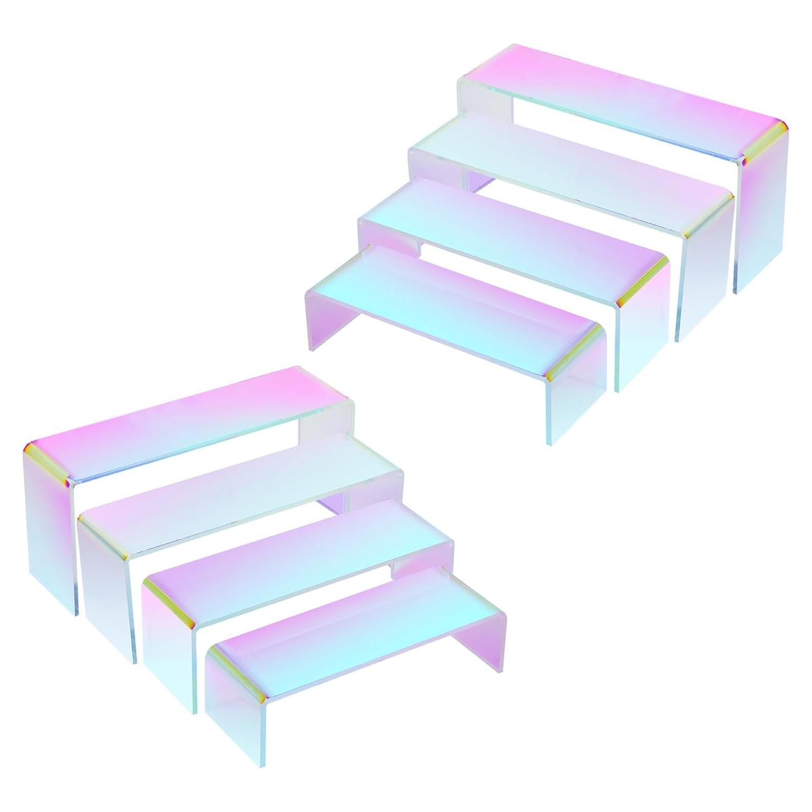 Soportes de Exhibición Acrílicos Iridiscentes SHUNKAIZS - 8 Piezas