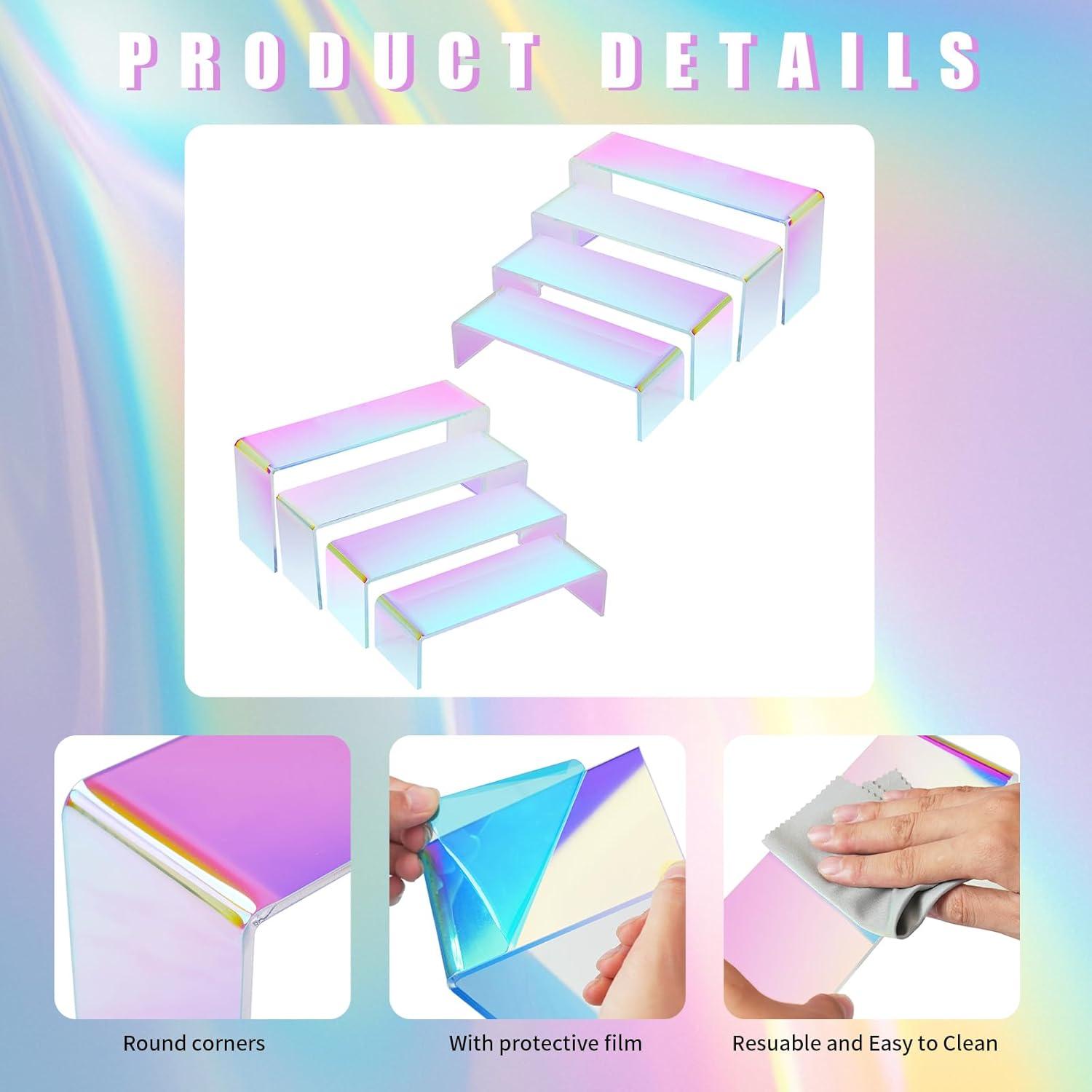 Soportes de Exhibición Acrílicos Iridiscentes SHUNKAIZS - 8 Piezas