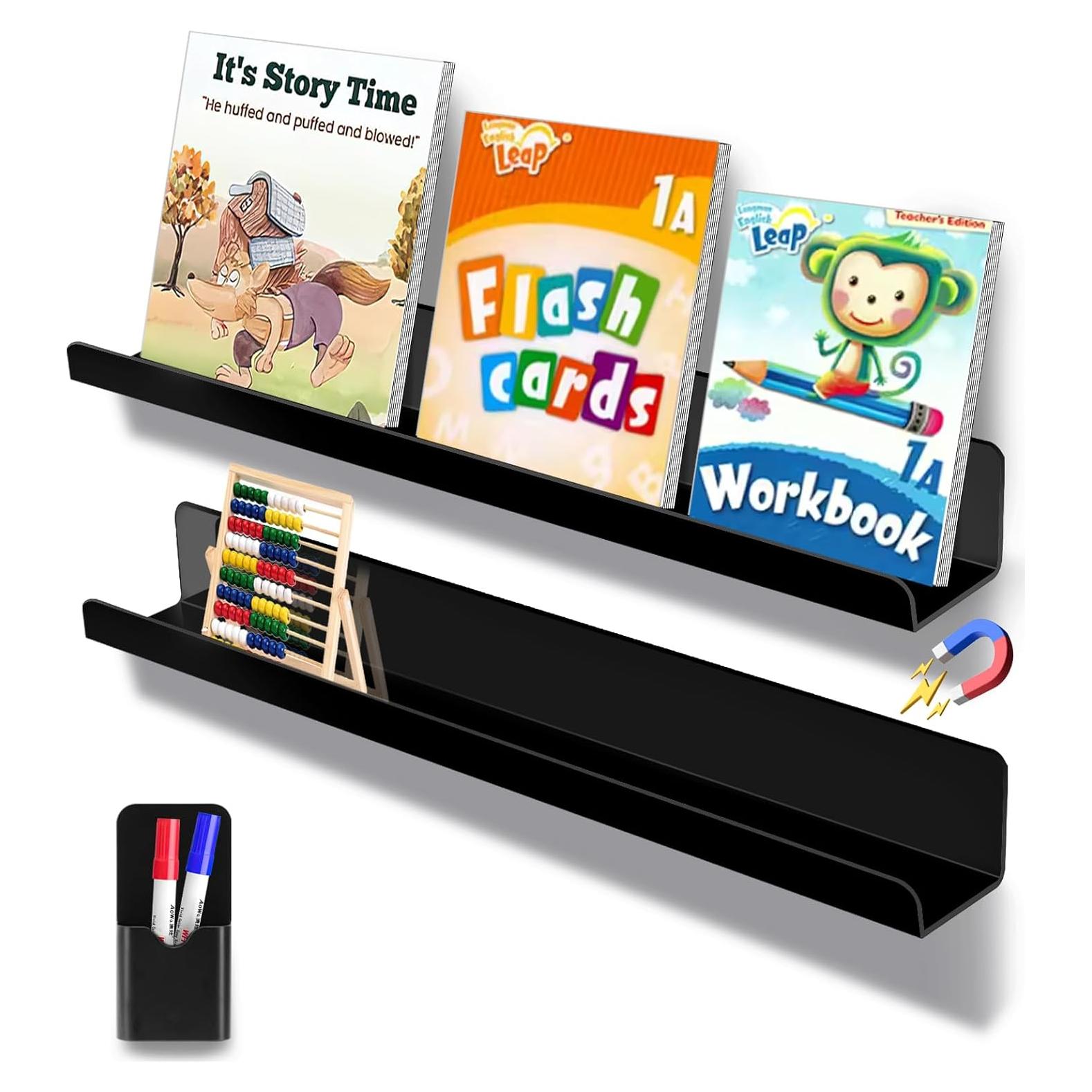 Estante Magnético MATT SAGA 2 Pcs 43 cm Acrílico Negro