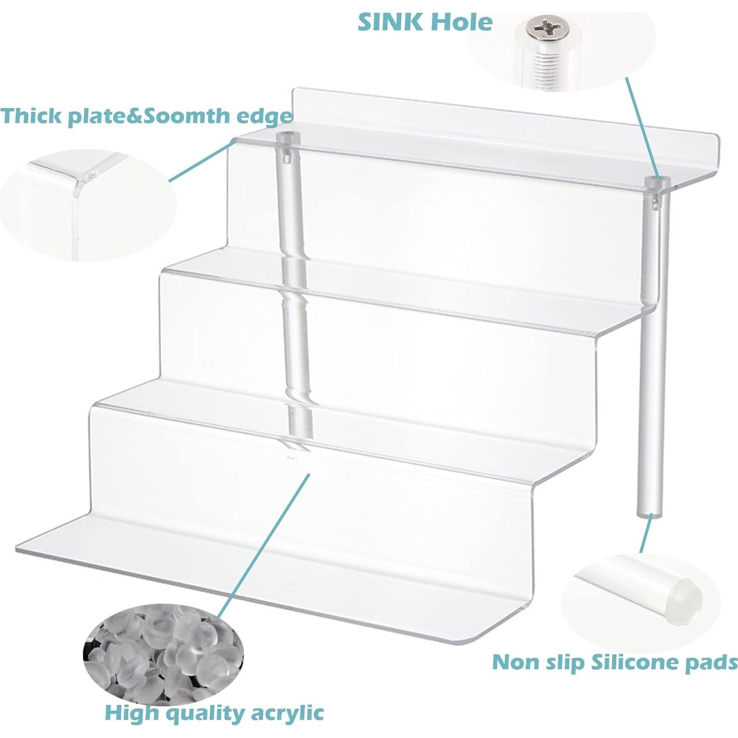 Soporte Acrílico IHOMECOOKER 4 Niveles Transparente para Exhibición