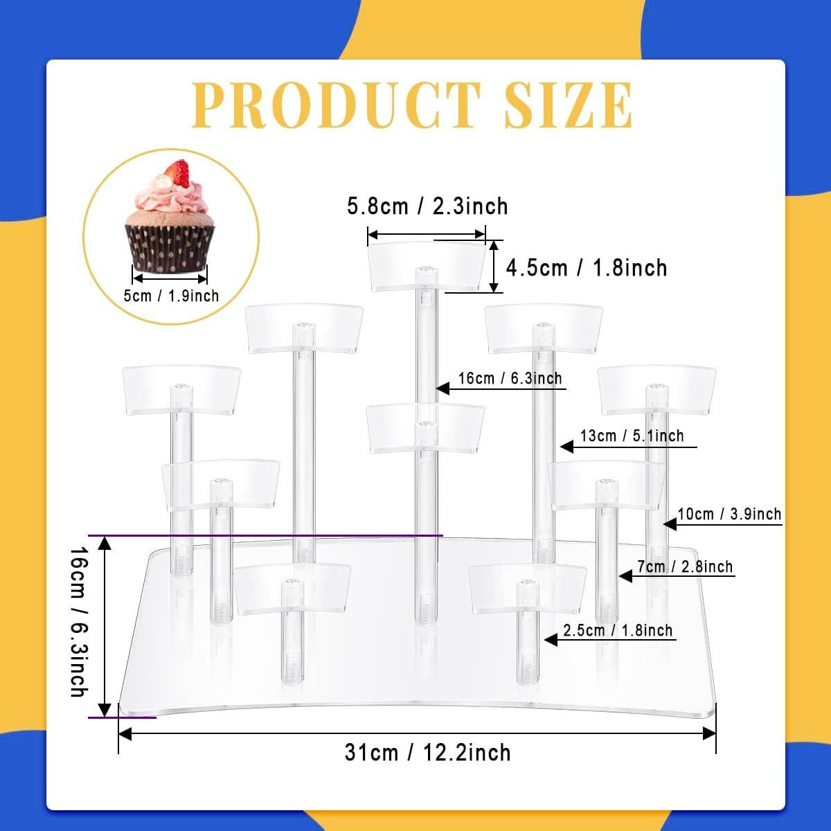 Soporte de exhibición acrílico Fellibay 10 niveles 32x17cm