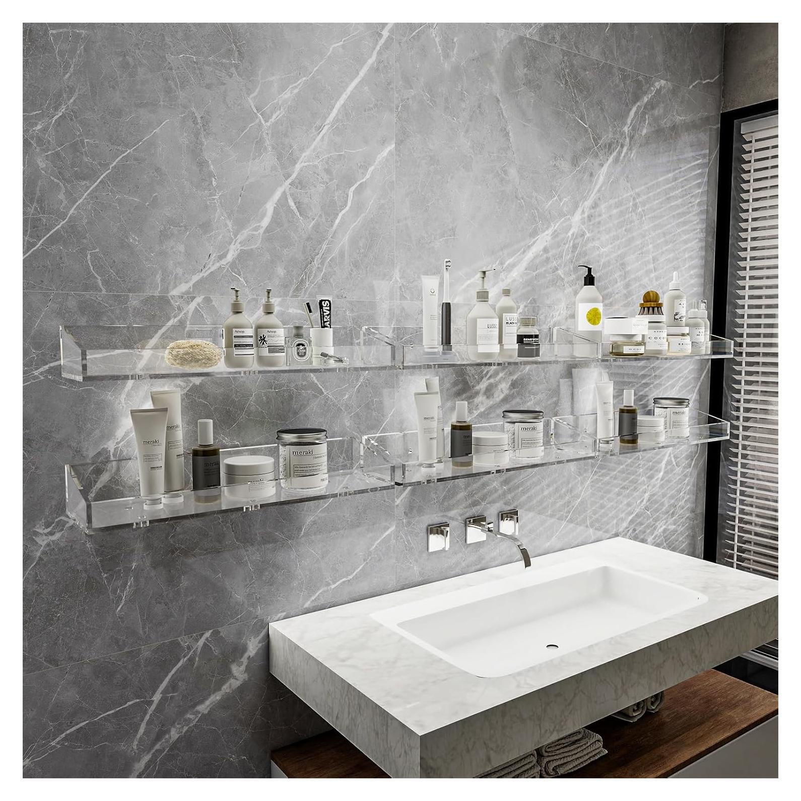 Estantes de baño acrílico 6 PCS DigDozer con drenaje