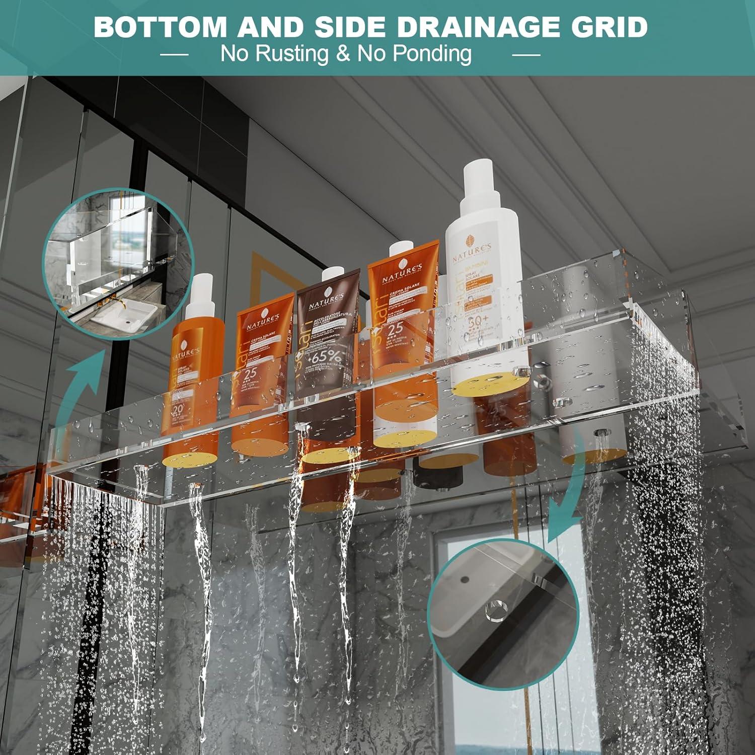 Estantes de baño acrílico 6 PCS DigDozer con drenaje