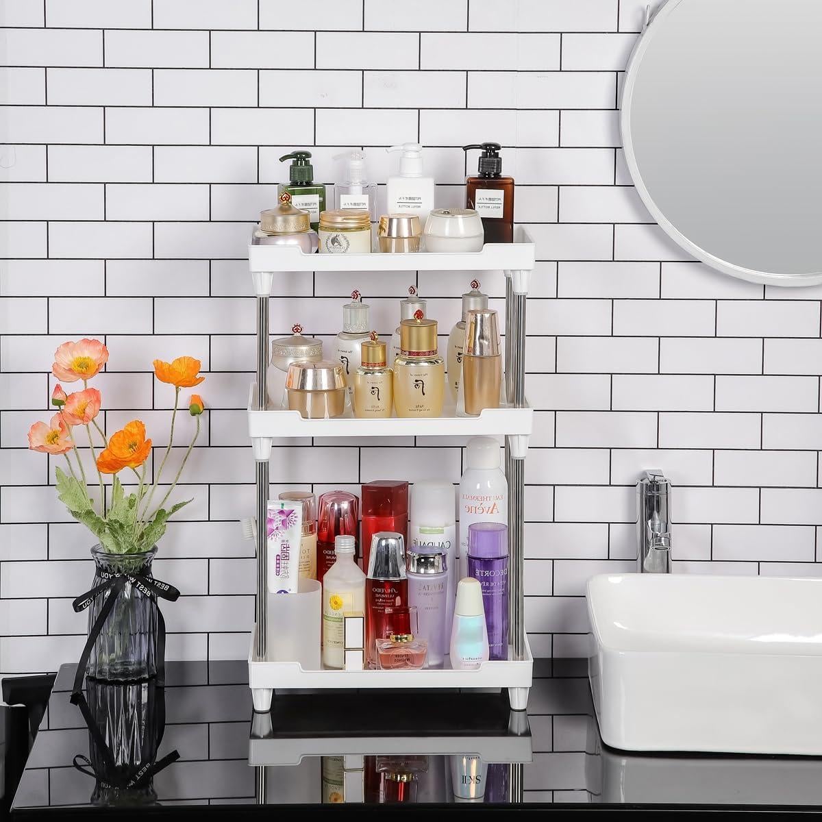 Organizador de Baño AfooBezos 3 Niveles Acrílico Blanco