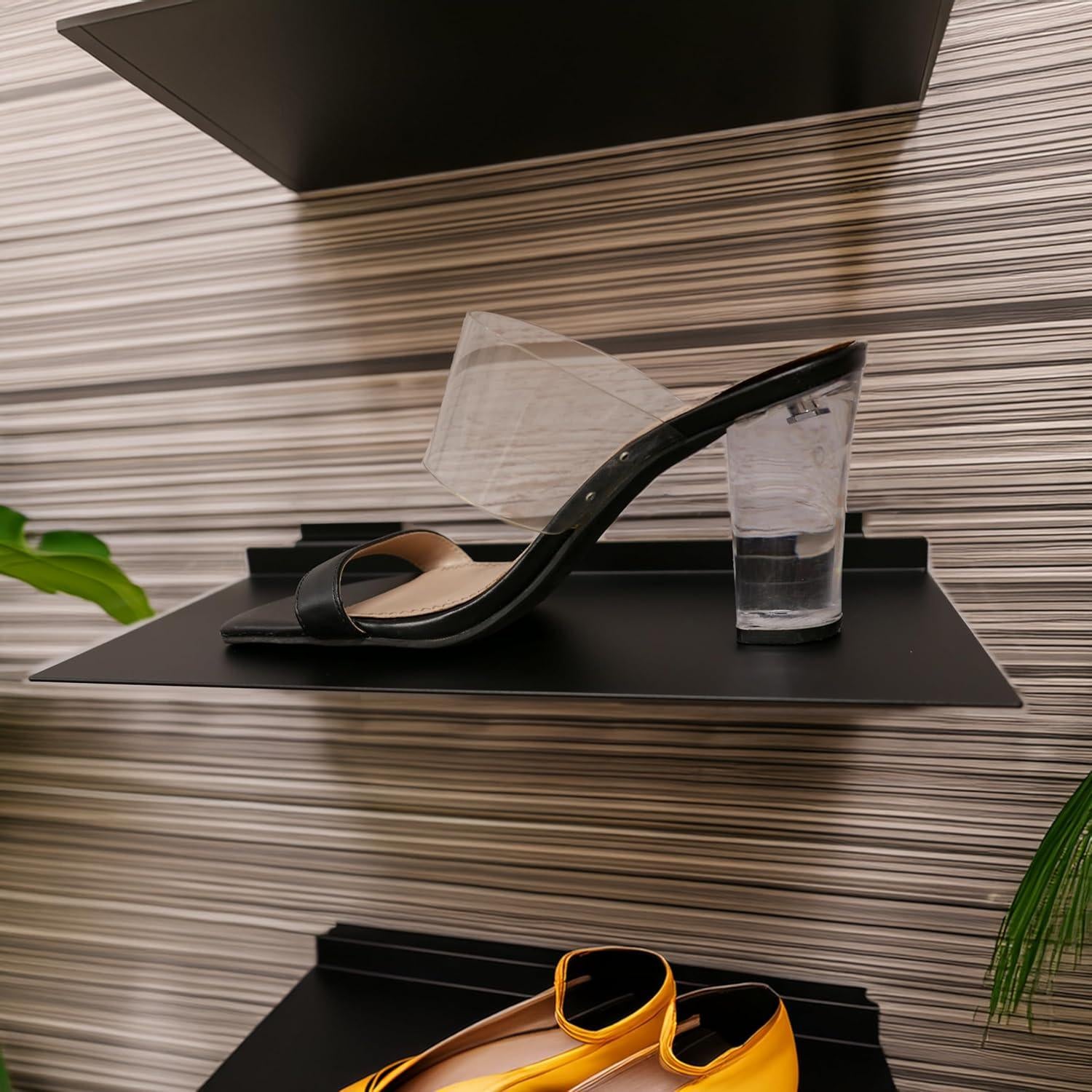 Estante de Exhibición de Metal Negro STORE FIXTURES DIRECT 10x28 cm - 2 Paquete