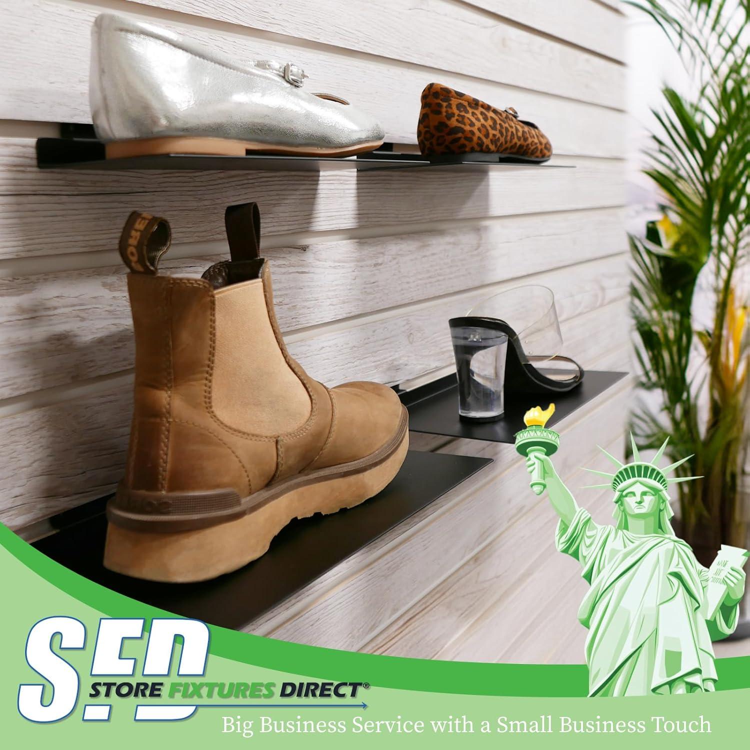 Estante de Exhibición de Metal Negro STORE FIXTURES DIRECT 10x28 cm - 2 Paquete