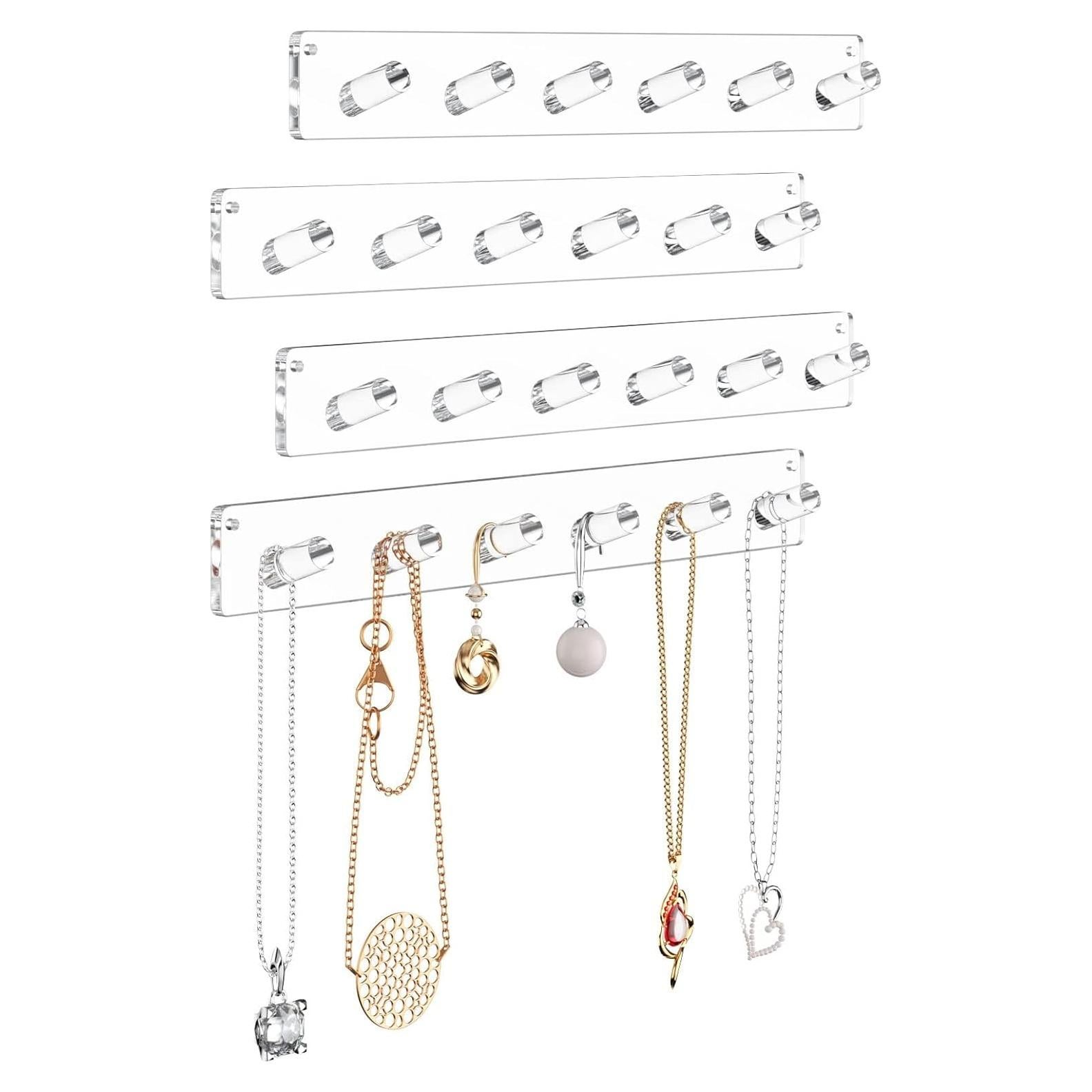 Soporte de Collar Montado en Pared NIUBEE - 4 Piezas Acrílico