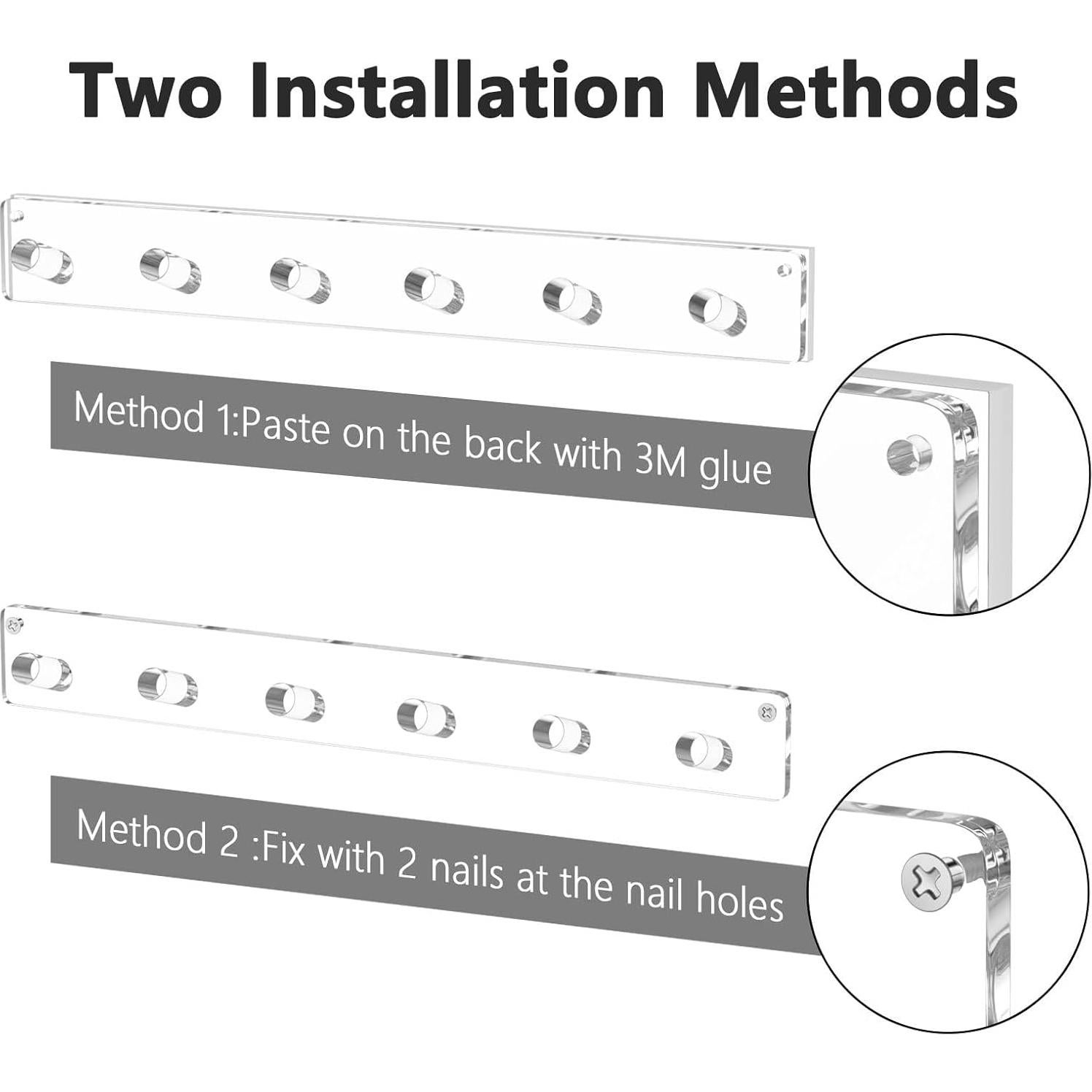 Soporte de Collar Montado en Pared NIUBEE - 4 Piezas Acrílico