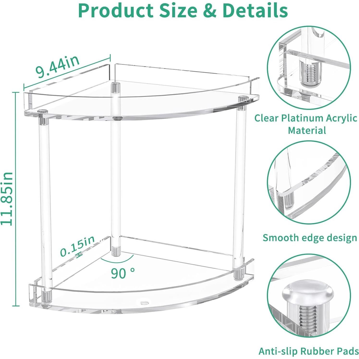 Organizador de Baño Acrílico NPPLUS 2 Niveles Esquina 30.1 cm