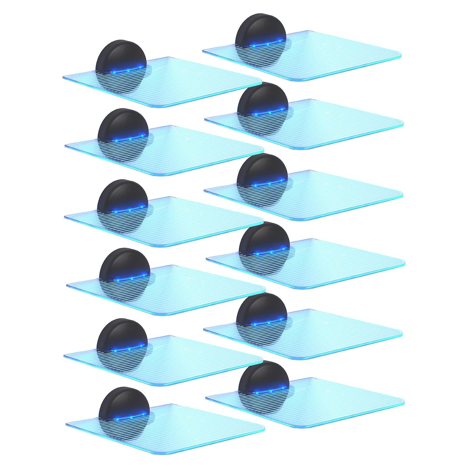 Estantes Flotantes LED Galvanox 12 Piezas Acrílico Iluminado
