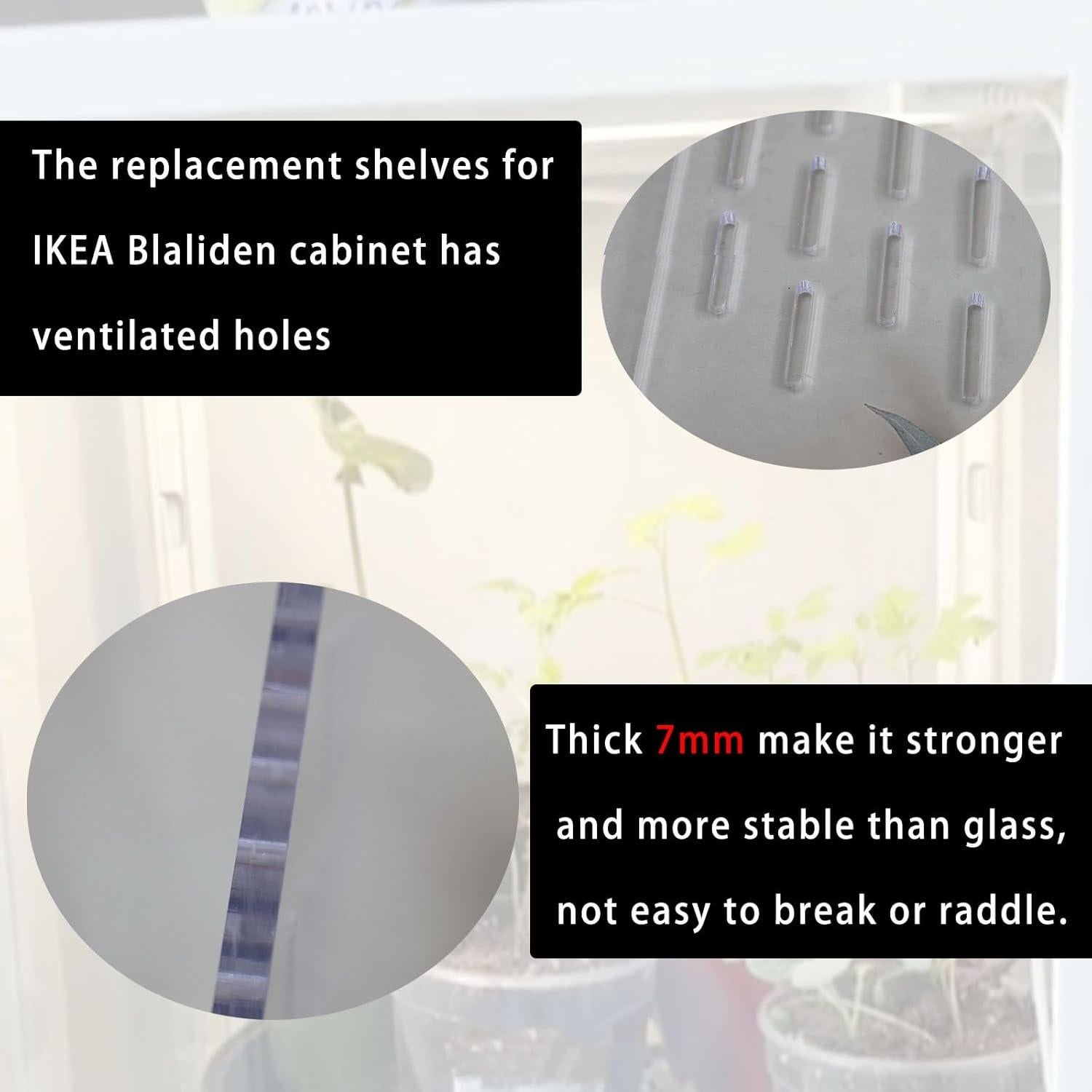 Estantes de Reemplazo PIAOLGYI para IKEA Blaliden 31.75x28.58cm (2)