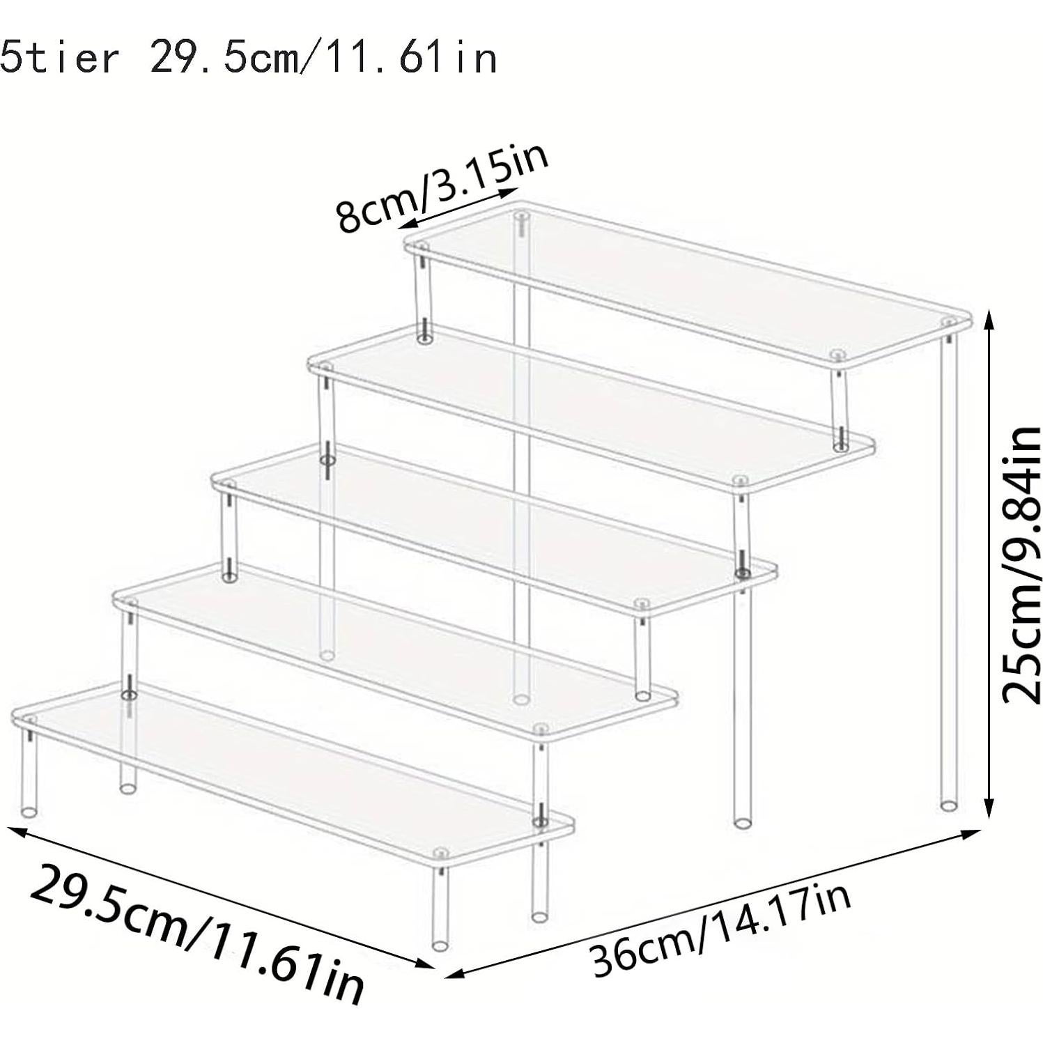 Soporte Acrílico de Exhibición 5 Niveles para Cupcakes y Perfumes
