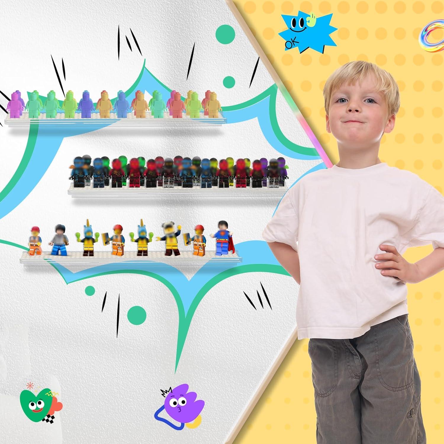 Estante Flotante de Exhibición Taladad para Minifiguras 3pcs