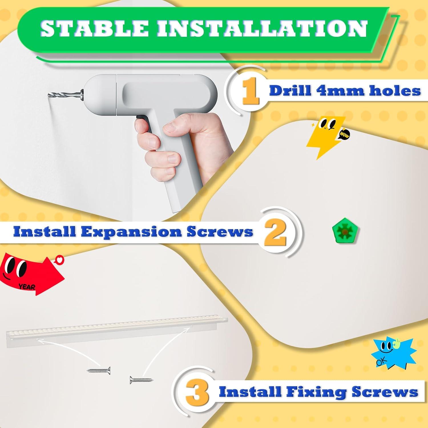 Estante Flotante de Exhibición Taladad para Minifiguras 3pcs