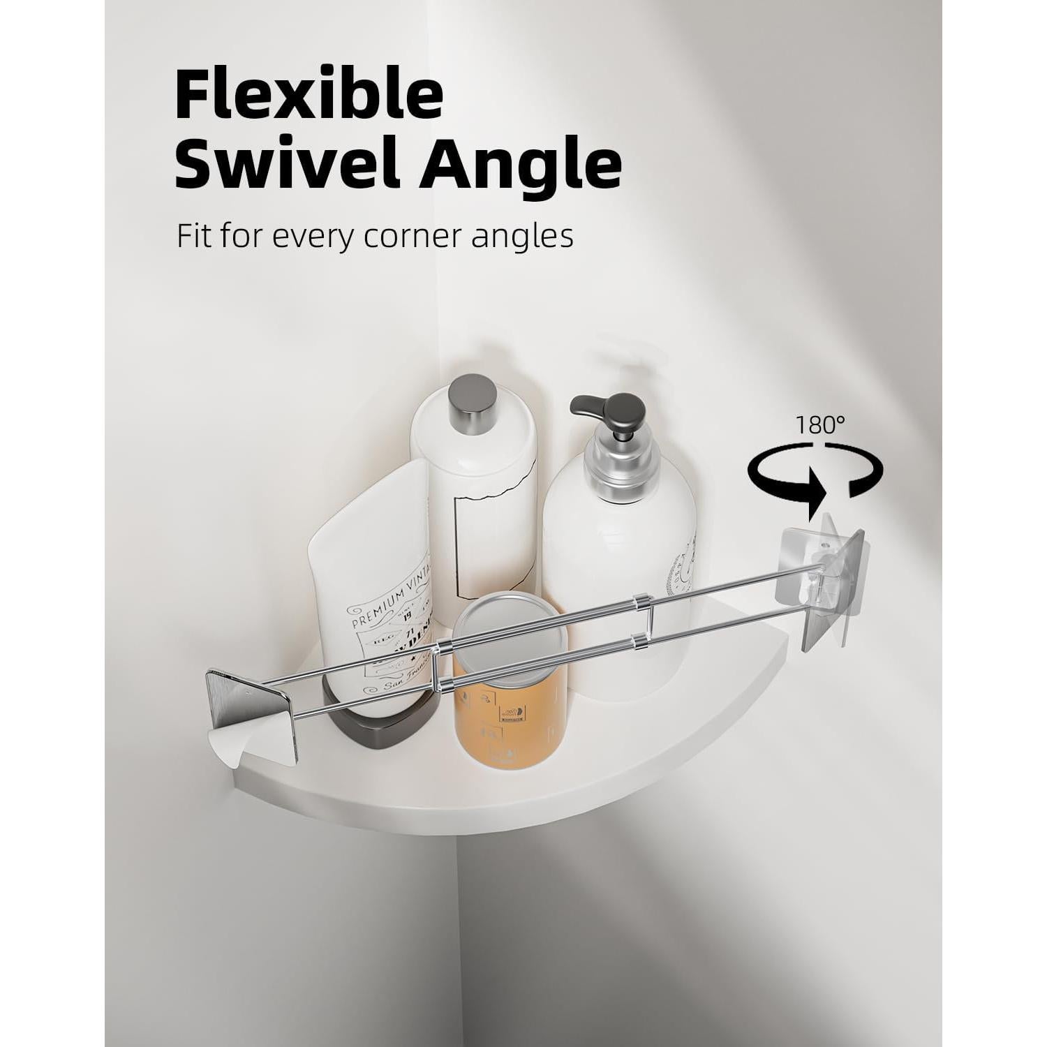 Barra de Almacenamiento de Esquina para Ducha RV FOCSPROD 20-35cm