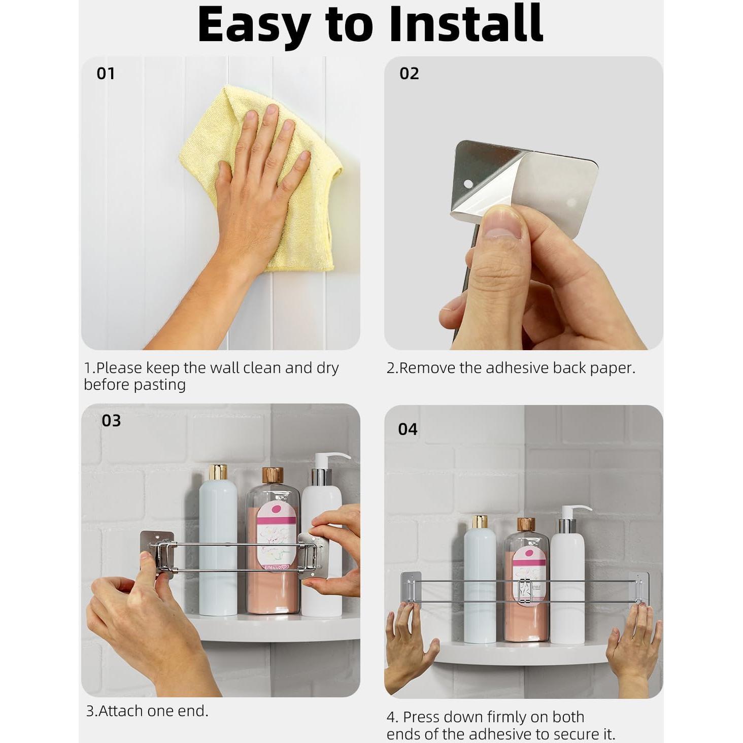 Barra de Almacenamiento de Esquina para Ducha RV FOCSPROD 20-35cm