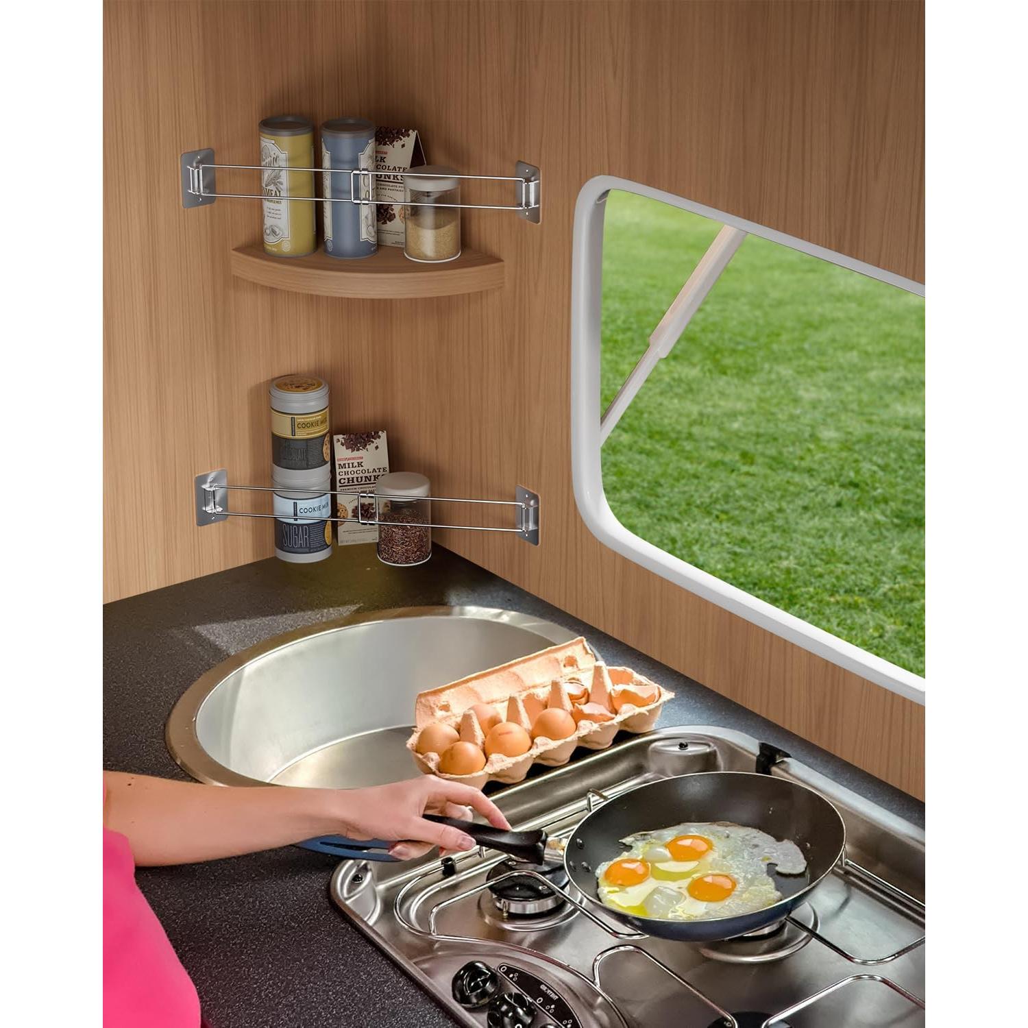 Barra de Almacenamiento de Esquina para Ducha RV FOCSPROD 20-35cm