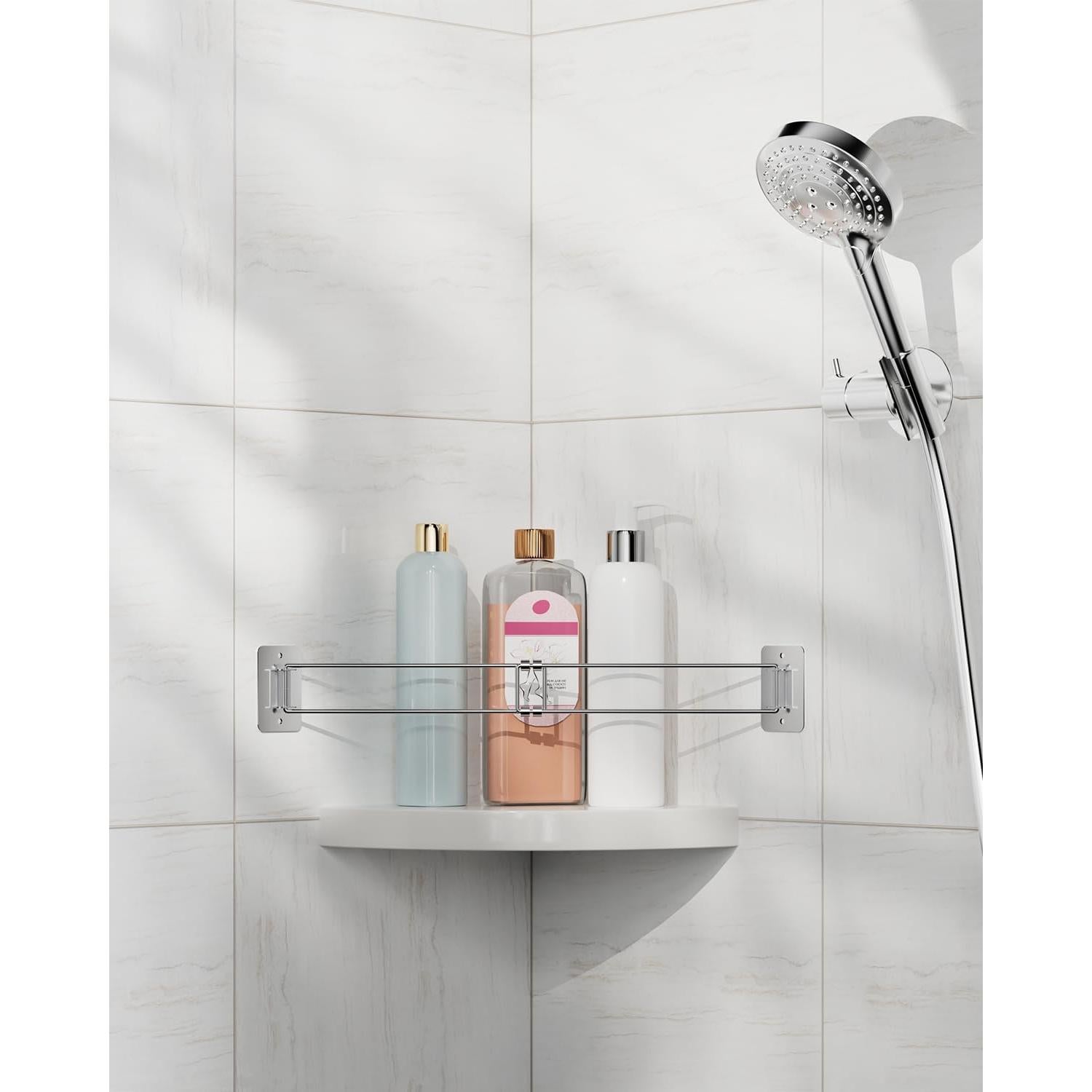 Barra de Almacenamiento de Esquina para Ducha RV FOCSPROD 20-35cm