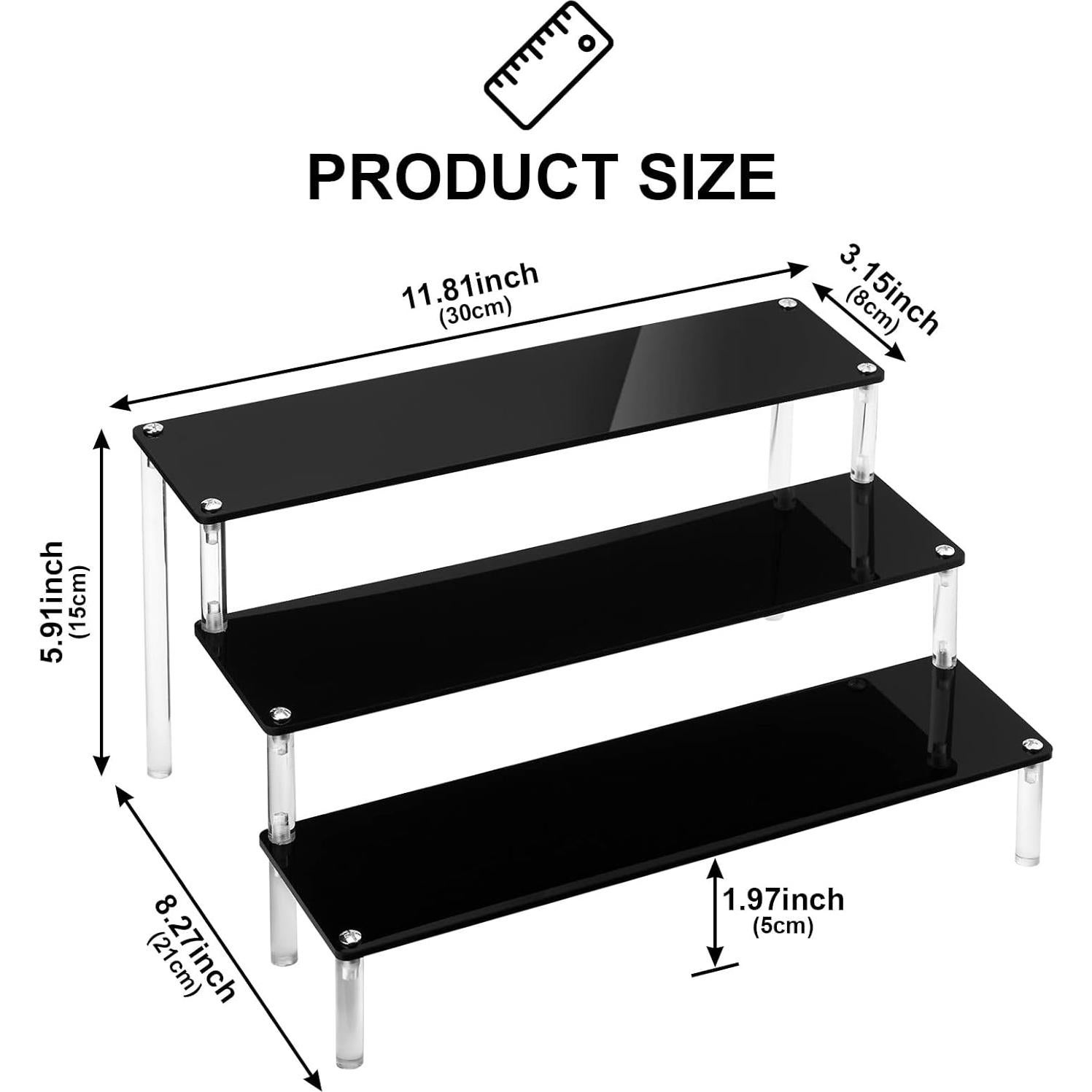 Soporte Acrílico UQW para Exhibición de Postres y Perfumes 30x8cm