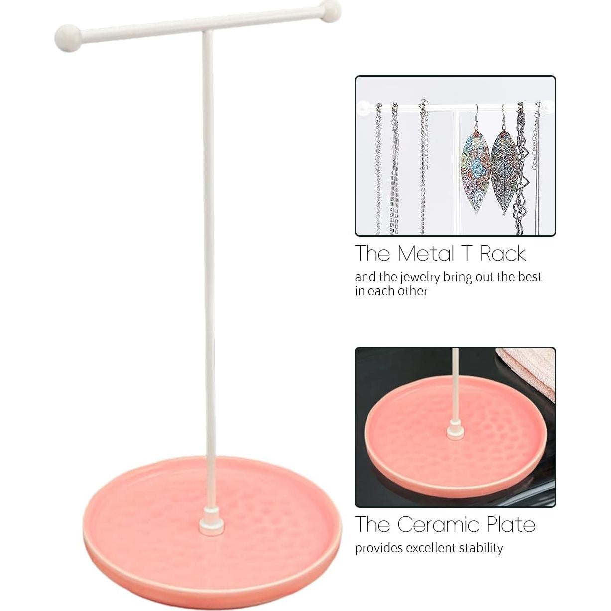 Soporte para Collares VROOMIUM - Cerámica Rosa 15.24cm x 30.48cm