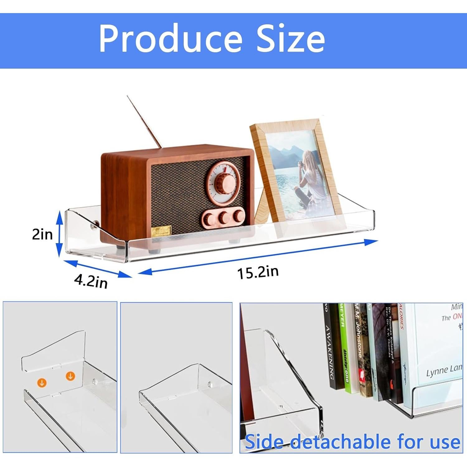 Estantes Flotantes de Acrílico Taoxiwave - 2PCS para Baño y Cocina
