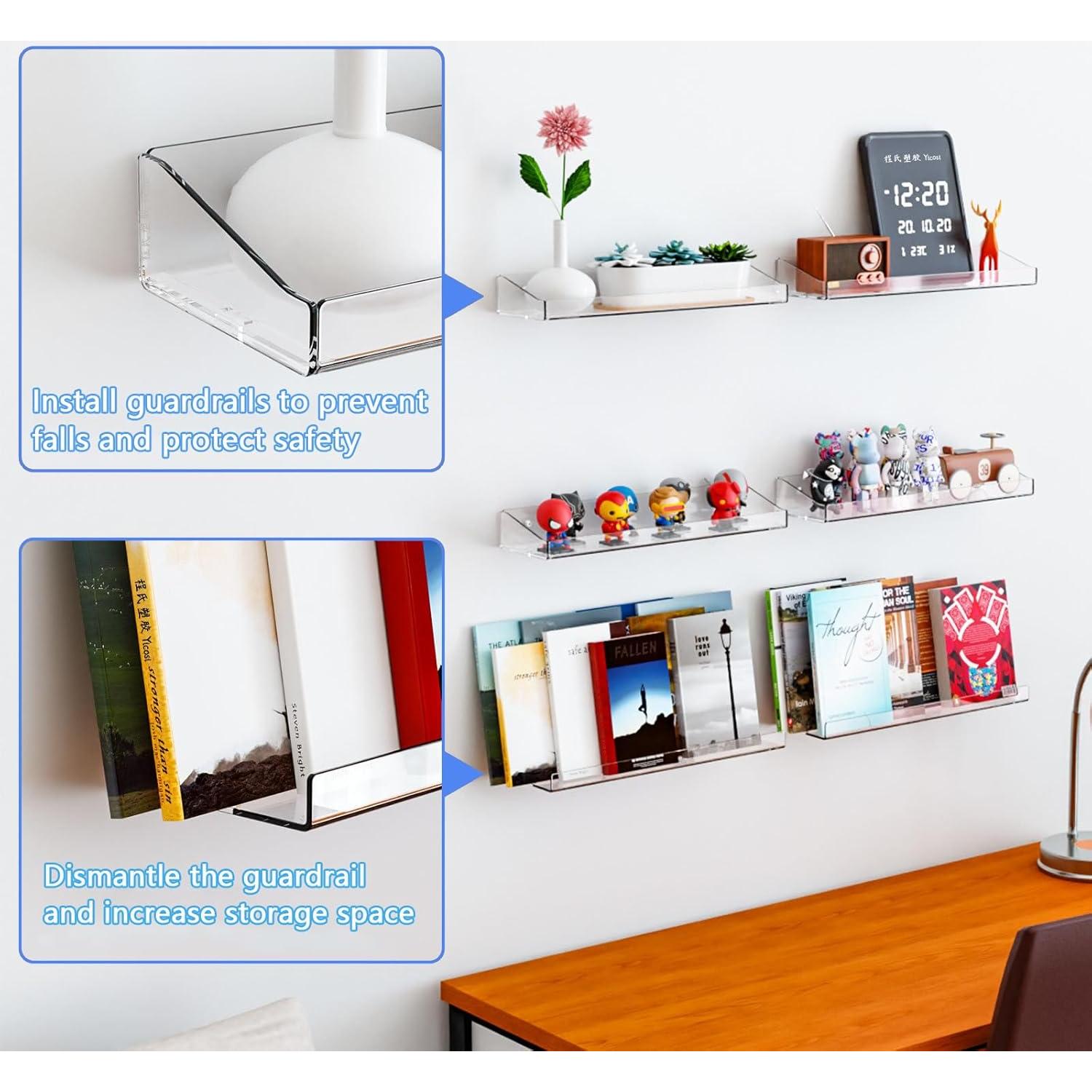 Estantes Flotantes de Acrílico Taoxiwave - 2PCS para Baño y Cocina